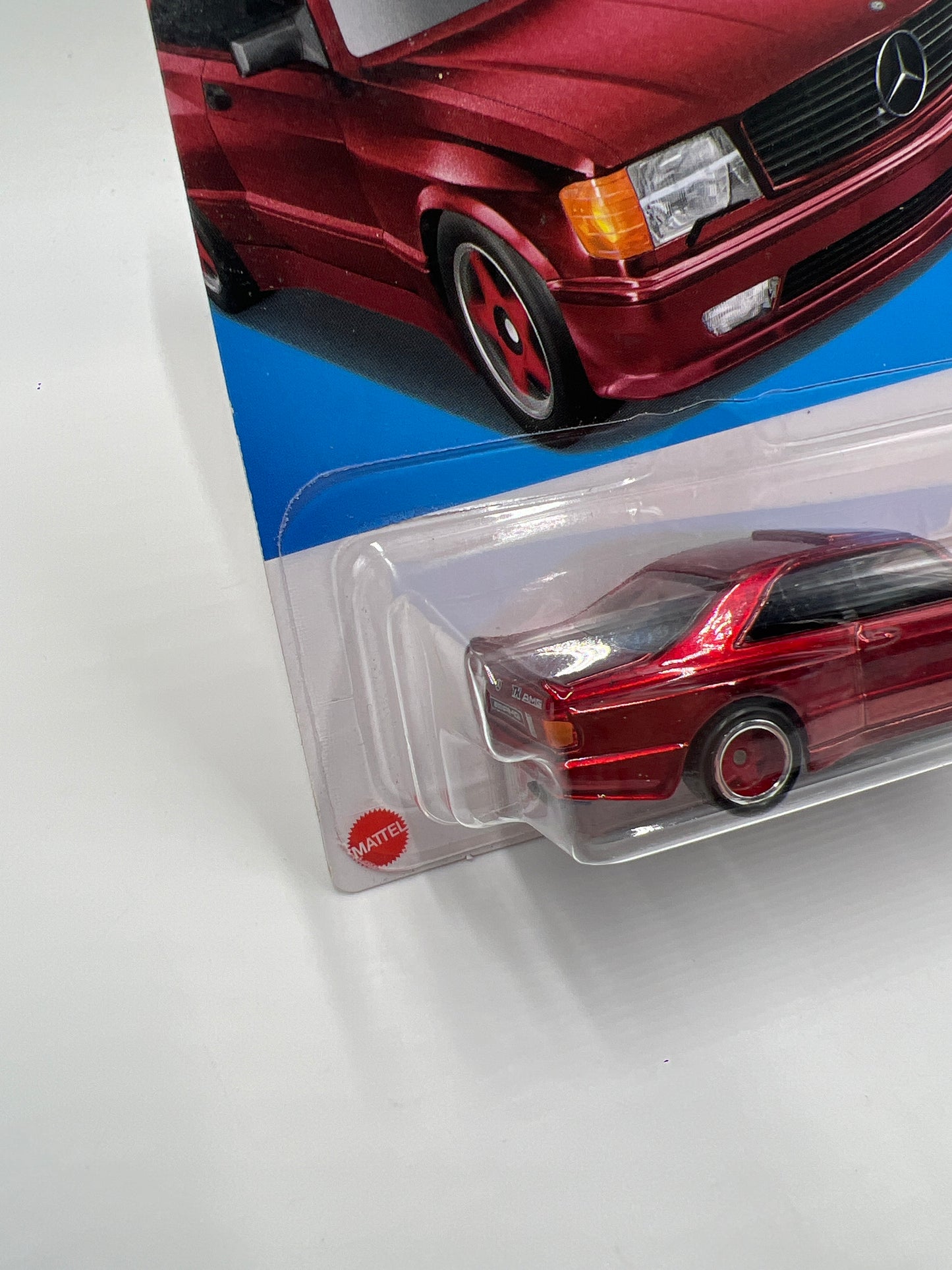 2024 Hot Wheels Super Treasure Hunt #82 89 Mercedes-Benz 560 SEC AMG Red W/Protector