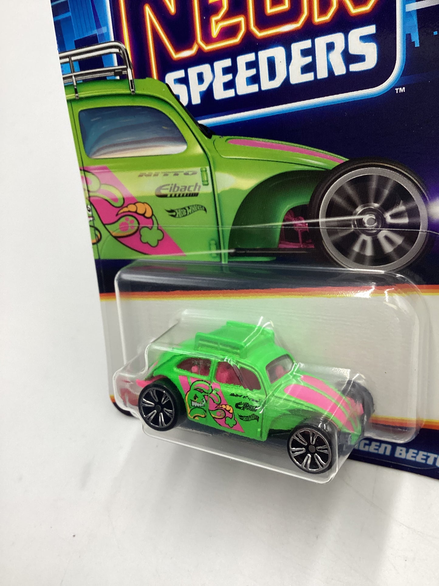 2025 Hot Wheels Neon Speeders #2 Custom Volkswagen Beetle Green 158E
