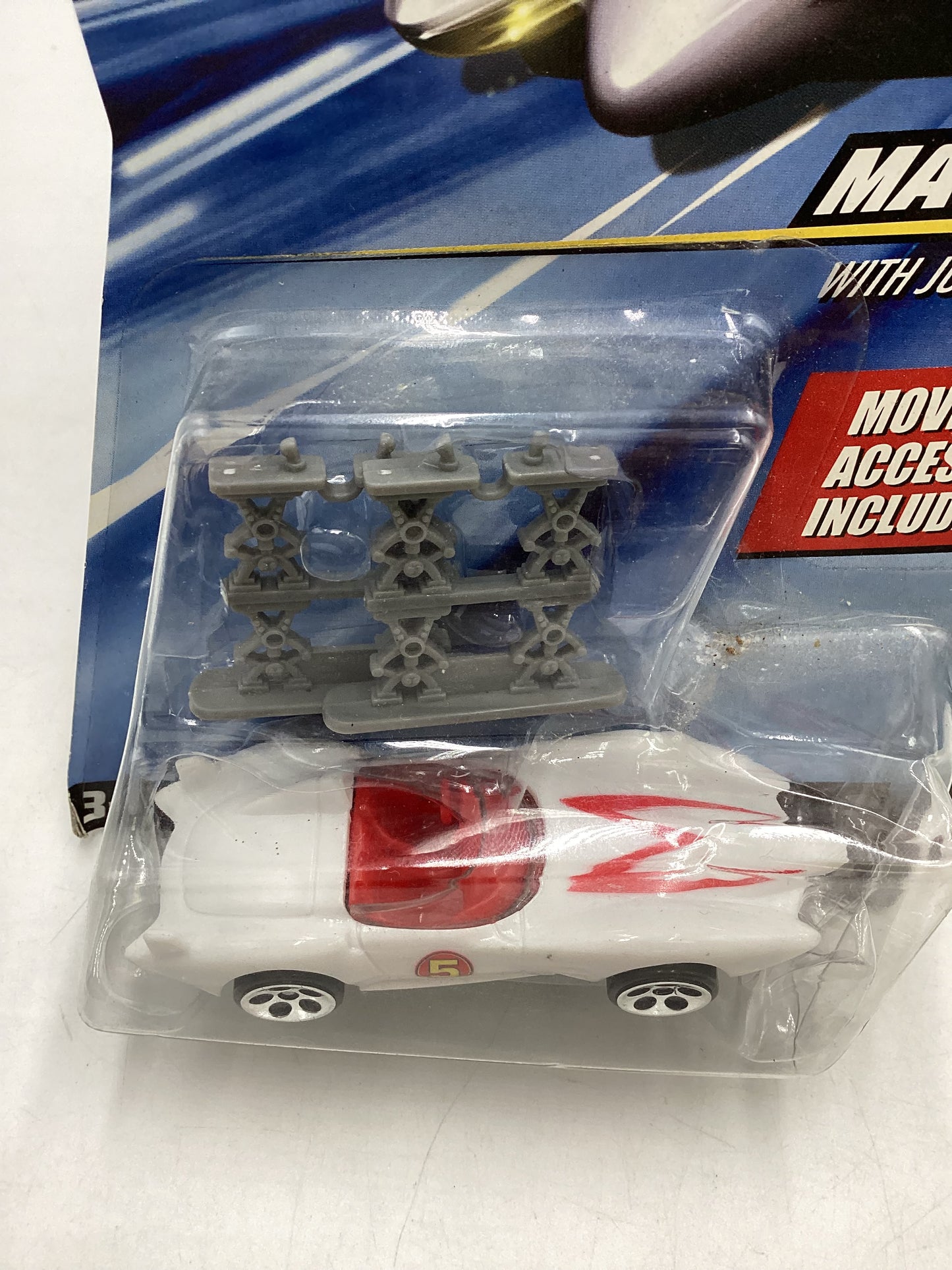 2007 Hot Wheels Speed Racer White Mach 5 (BAD CARD)