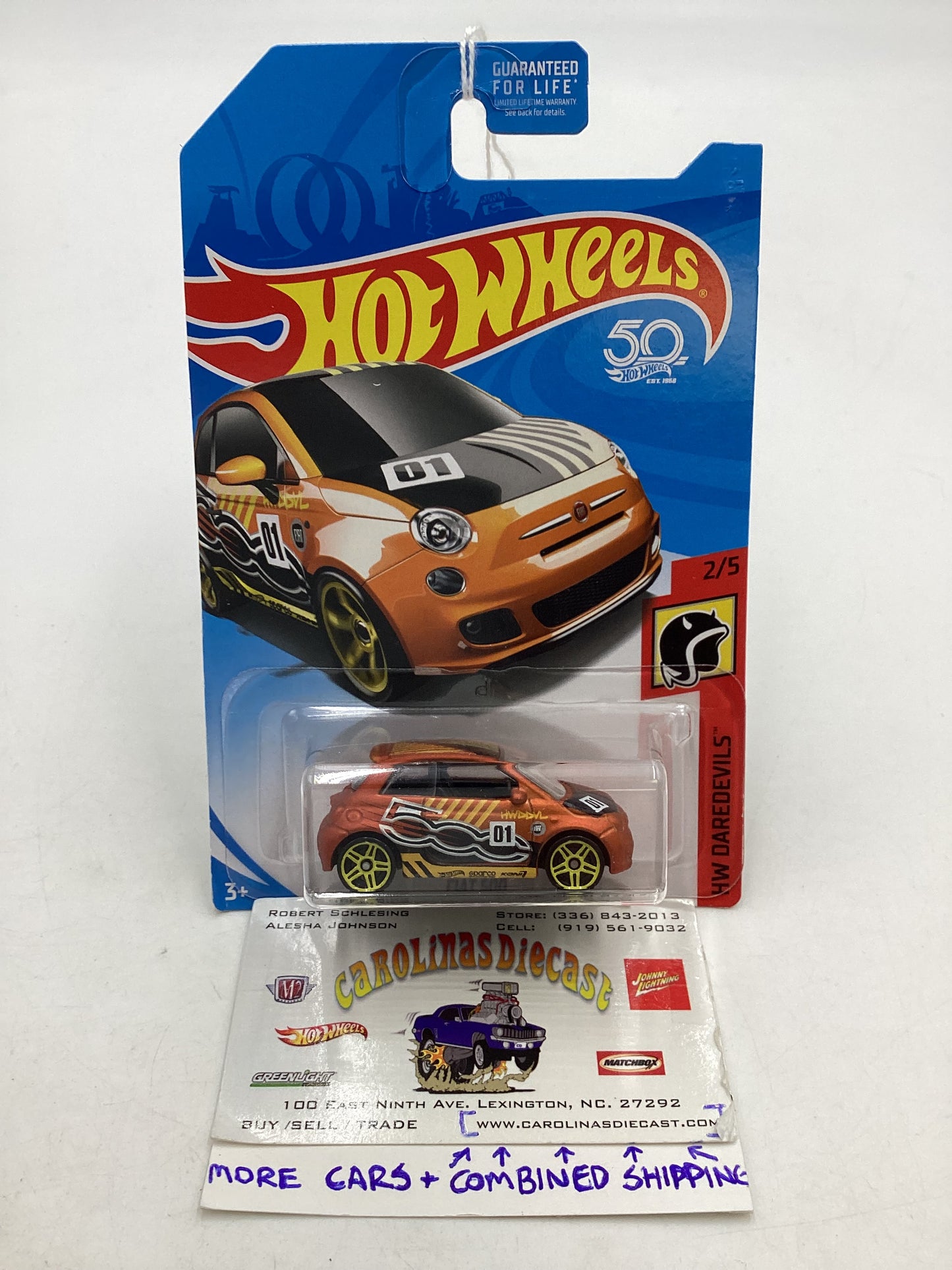 2018 Hot Wheels Fiat 500 Orange chase 240A