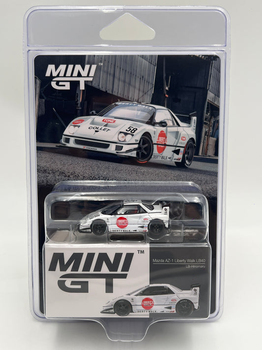 Mini GT #1227 Mazda AZ-1 Liberty Walk LB40 LB-Hinomaru White 219C