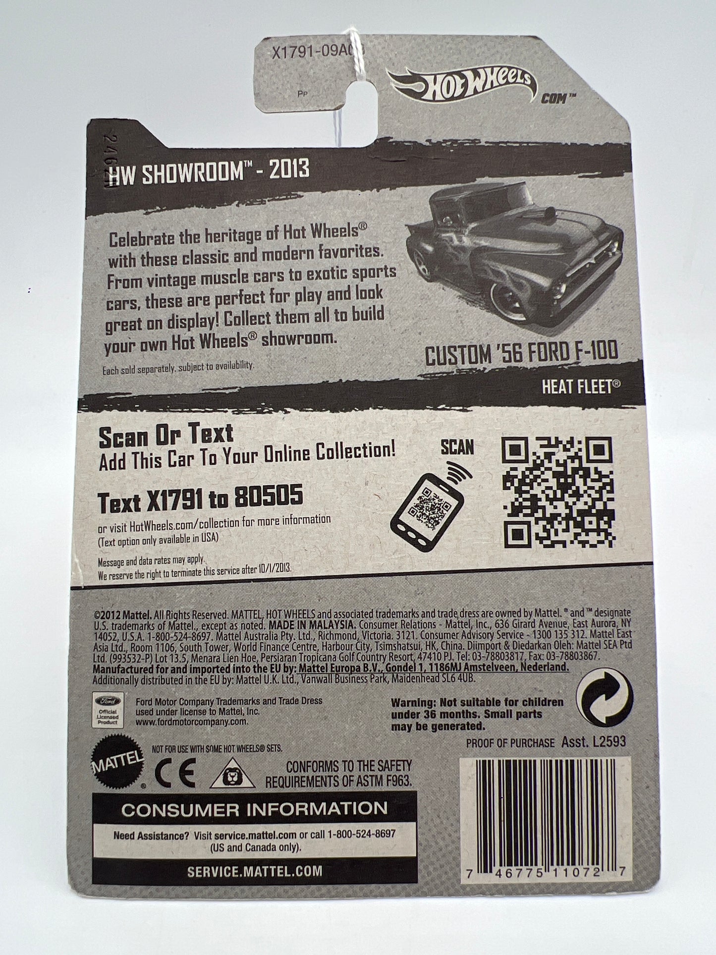 2013 Hot Wheels Showroom #211 Custom 56 Ford F-100 Purple 34E