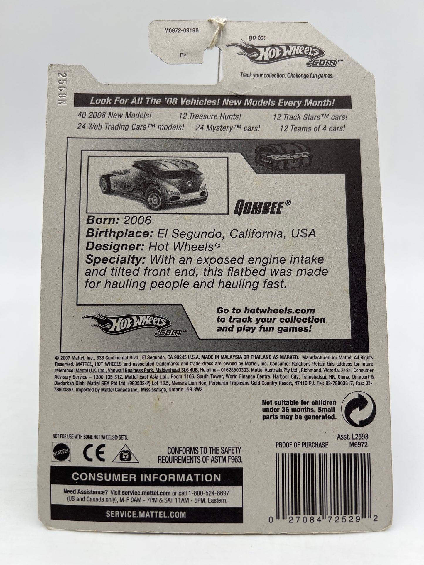 2008 Hot Wheels Treasure Hunt #166 Qombee Gold/Black