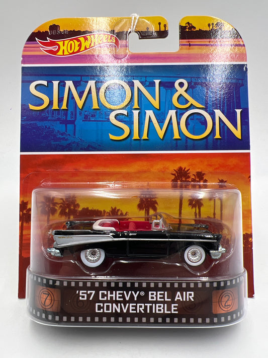 Hot Wheels Premium Retro Entertainment Simon & Simon 57 Chevy Bel Air Convertible Black 244A