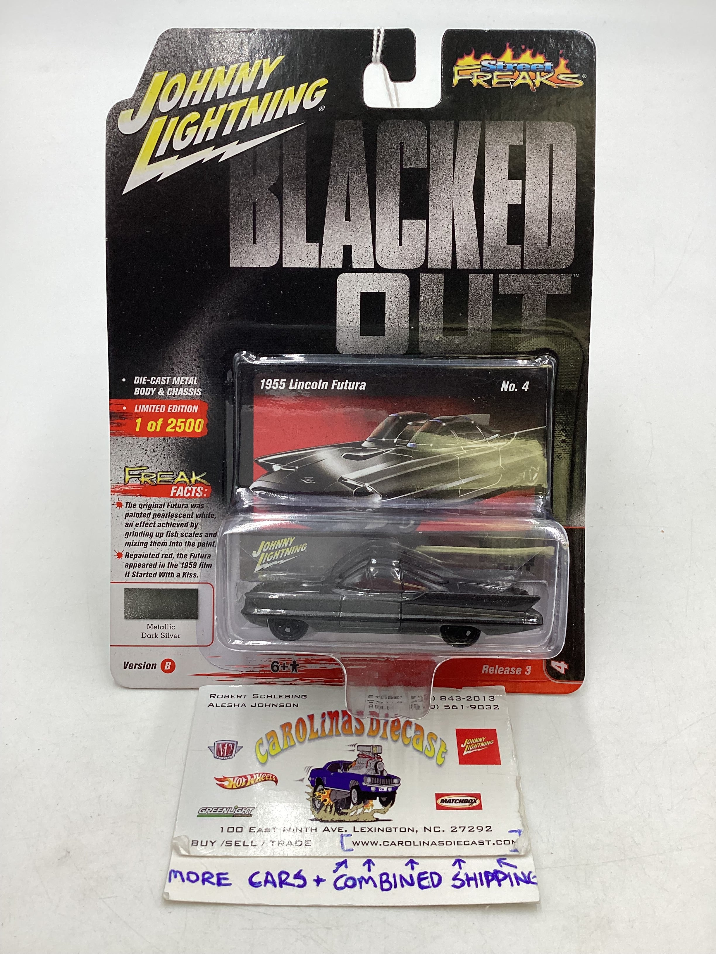 Johnny lightning Street Freaks Blacked Out 1955 Lincoln Futura