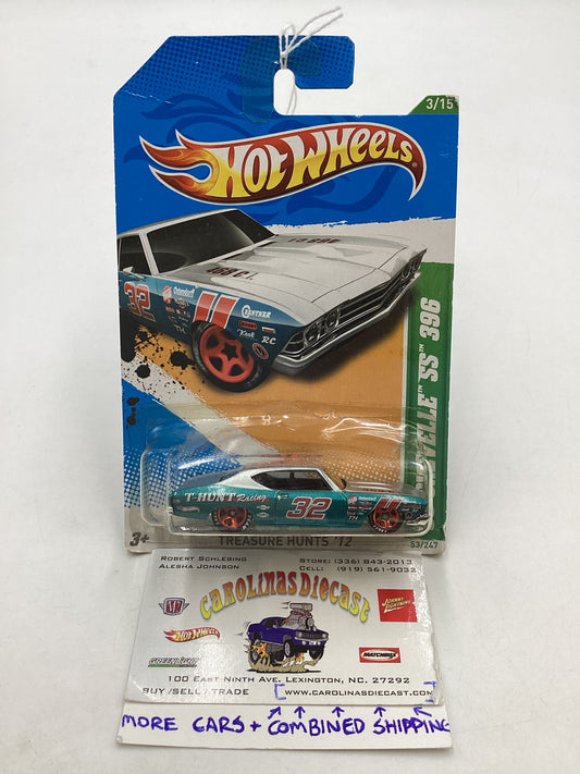 2012 Hot Wheels Treasure Hunt #53 70 Chevelle SS 396 (Bad Card)