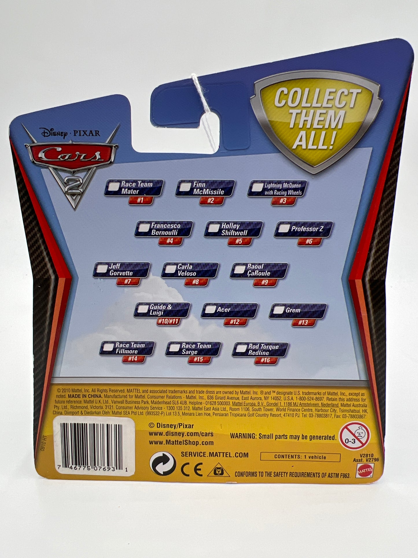 Disney Pixar Cars 2 #16 Rod Torque Redline Blue 137B