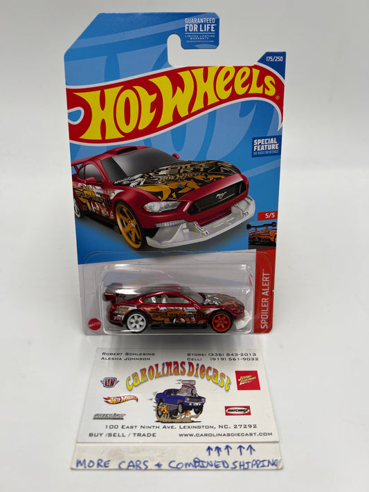 2022 Hot Wheels Super Treasure Hunt Custom #175 18 Ford Mustang GT Red W/Protector