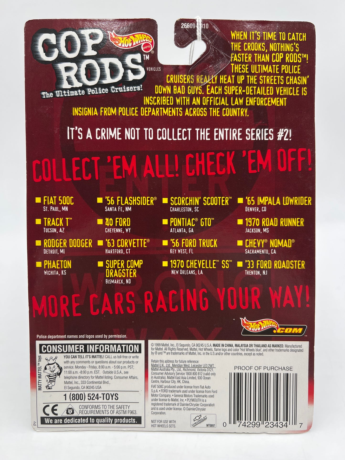 Hot Wheels Cop Rods Series 2 Santa Fe NM 56 Flashsider W/Real Riders SR