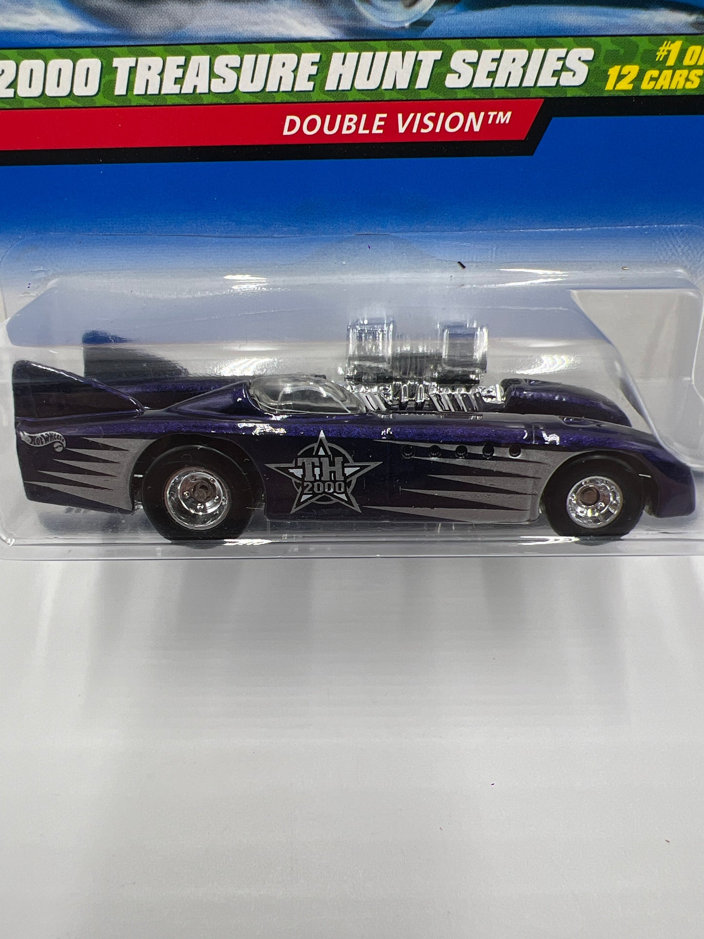 2000 Hot Wheels Treasure Hunt Real Riders #49 Double Vision Purple Bad J Hook 275E