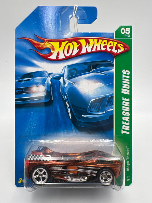 2007 Hot Wheels Super Treasure Hunt #125 Mega Thrust Orange Paint Flaking