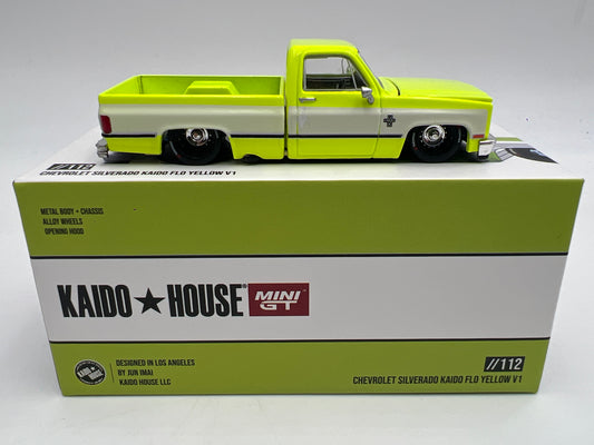 Mini GT x Kaido House #112 Chevrolet Silverado Kaido Flo Yellow V1