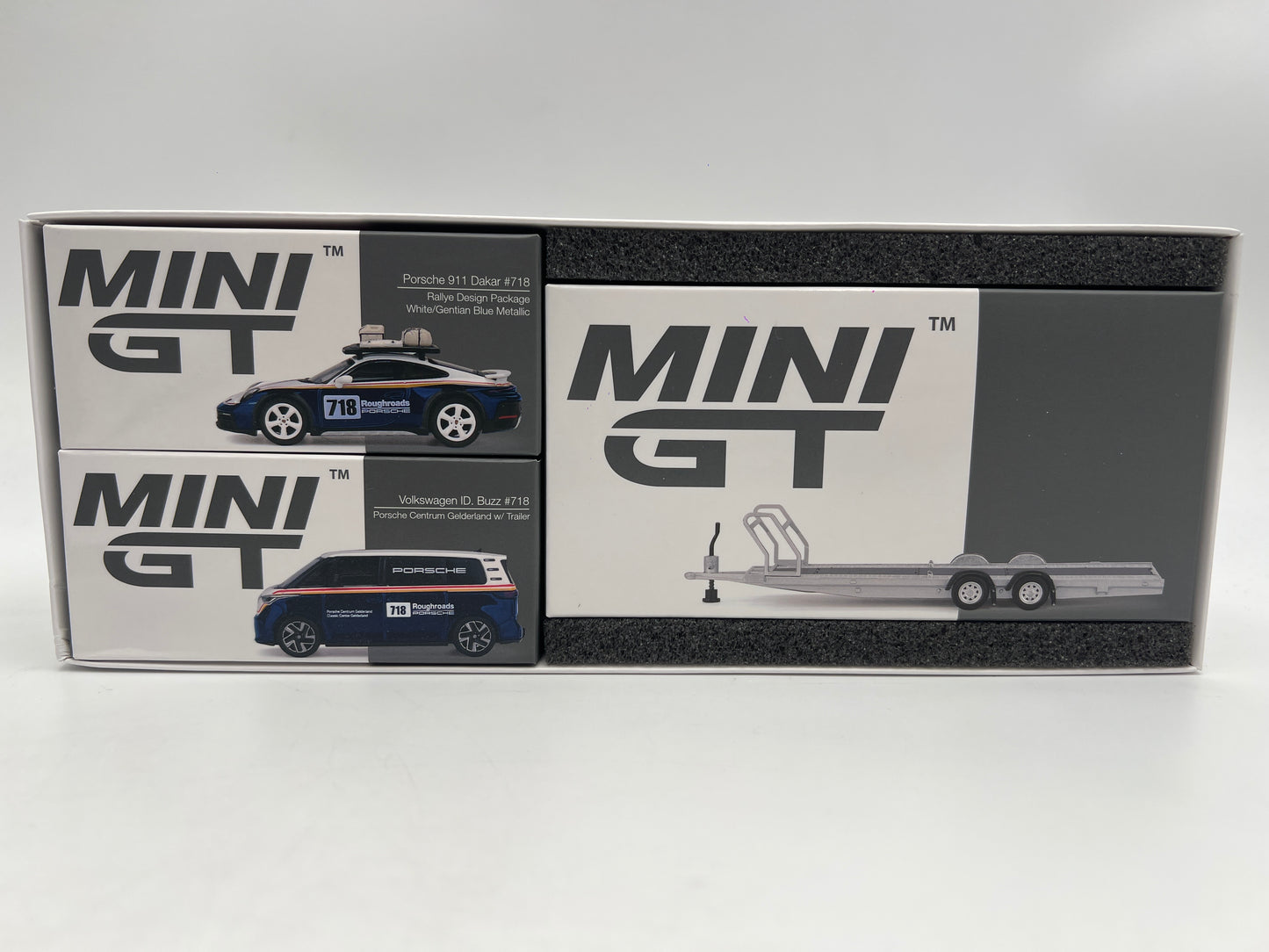Mini GT #1115 #1117 Porsche Centrum Gelderland Roughroads VW ID Buzz & 911 Dakar Set