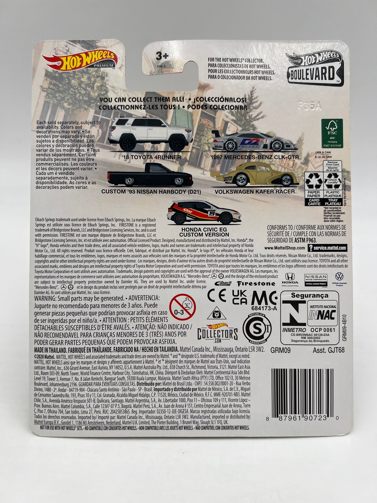 Hot Wheels Premium Boulevard #38 Custom 93 Nissan Hardbody D21 Black W/Protector