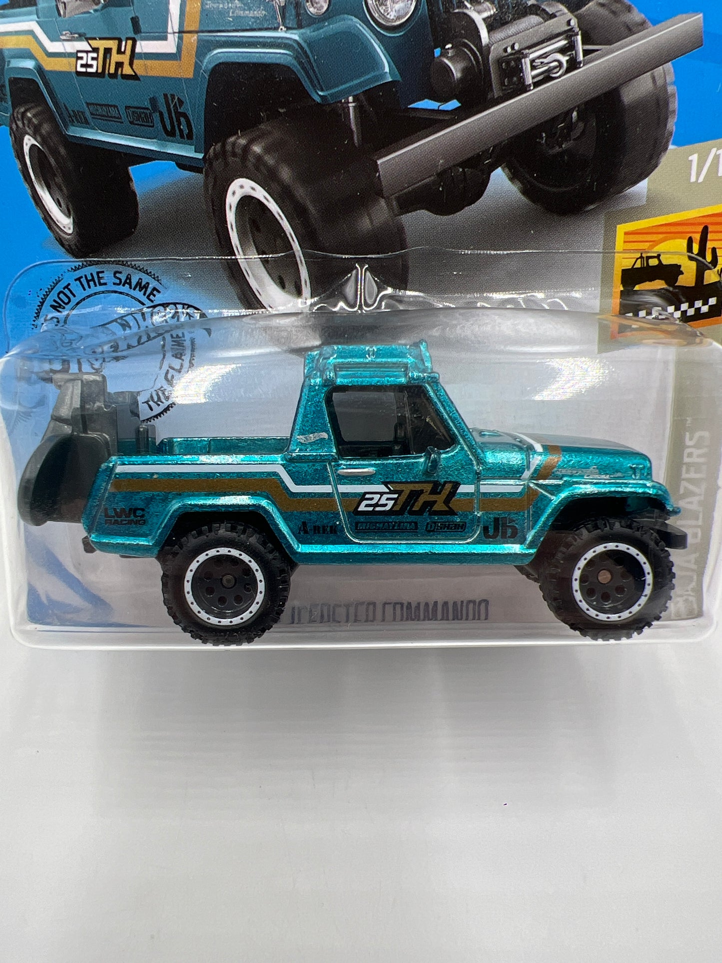 2020 Hot Wheels Super Treasure Hunt #71 67 Jeepster Commando Blue W/Protector Wavy Blister