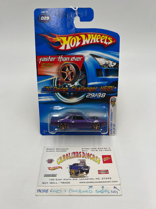 2006 Hot Wheels Faster Than Ever First Editions #29 70 Dodge Challenger Hemi Purple 40B
