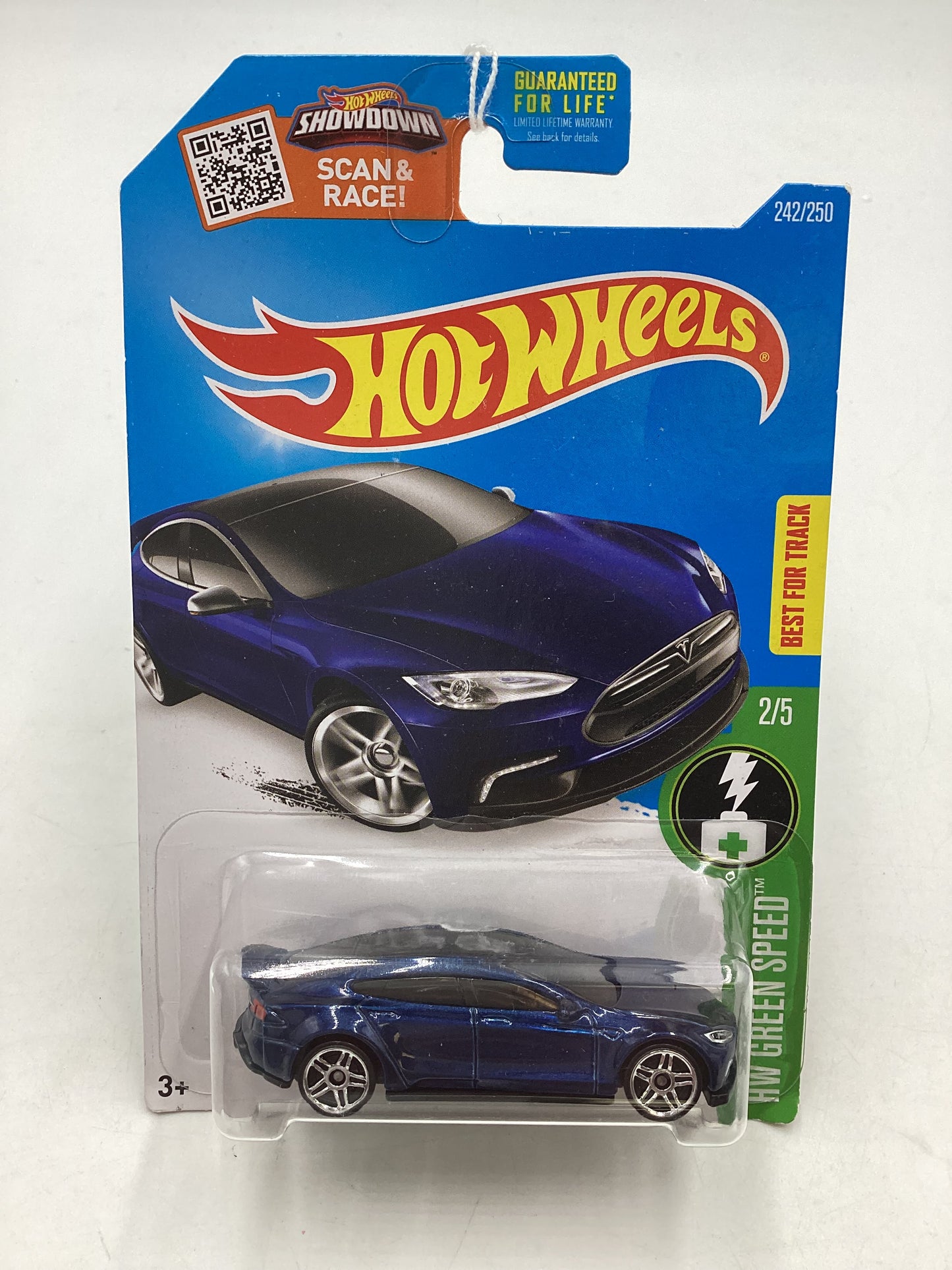 2016 Hot wheels HW Green Speed #242 Tesla Model S (Roof Rub) 50B