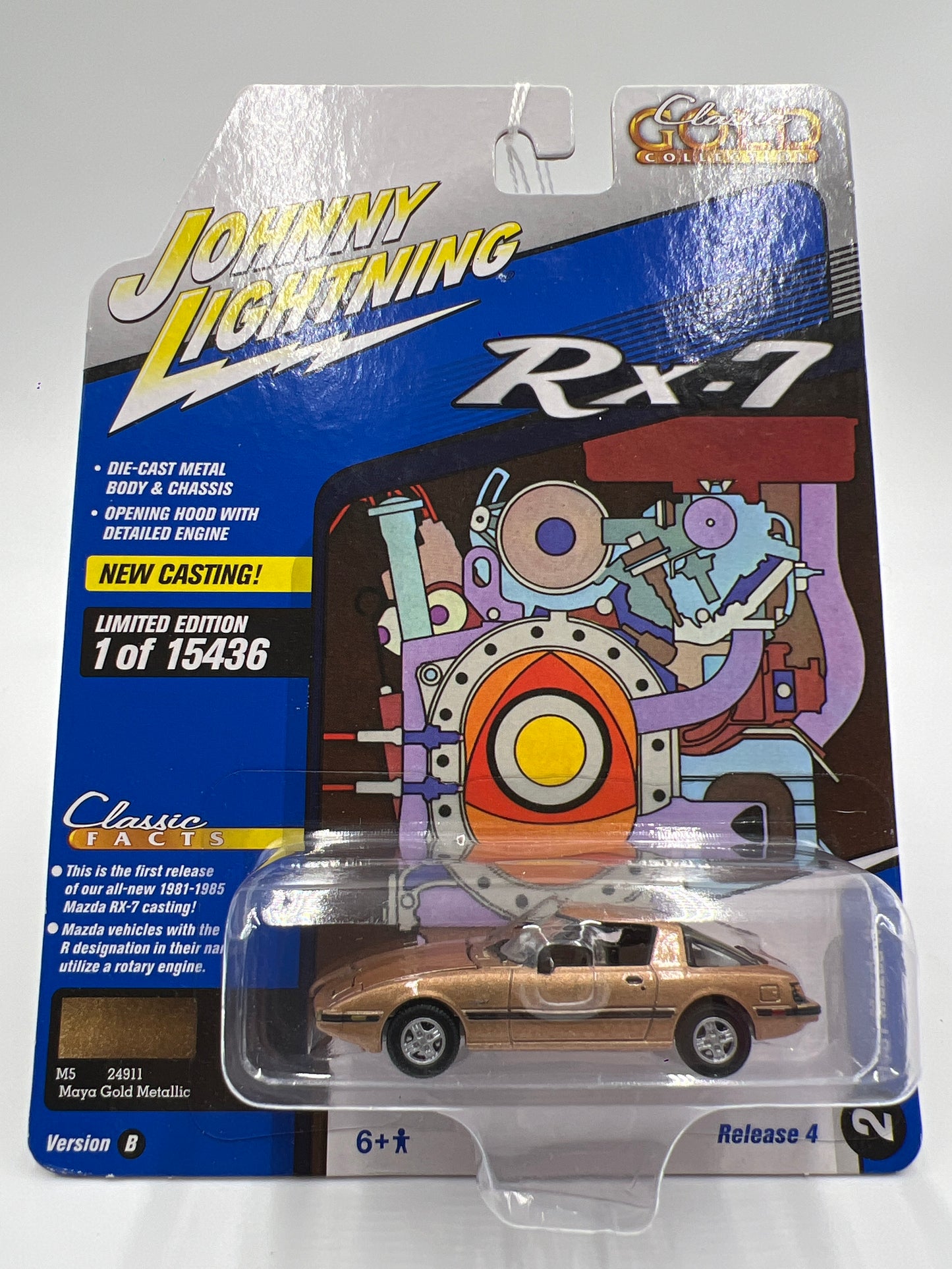 Johnny Lightning Classic Gold Collection Release 4 Version B 1981 Mazda RX-7 Maya Gold Metallic 223D
