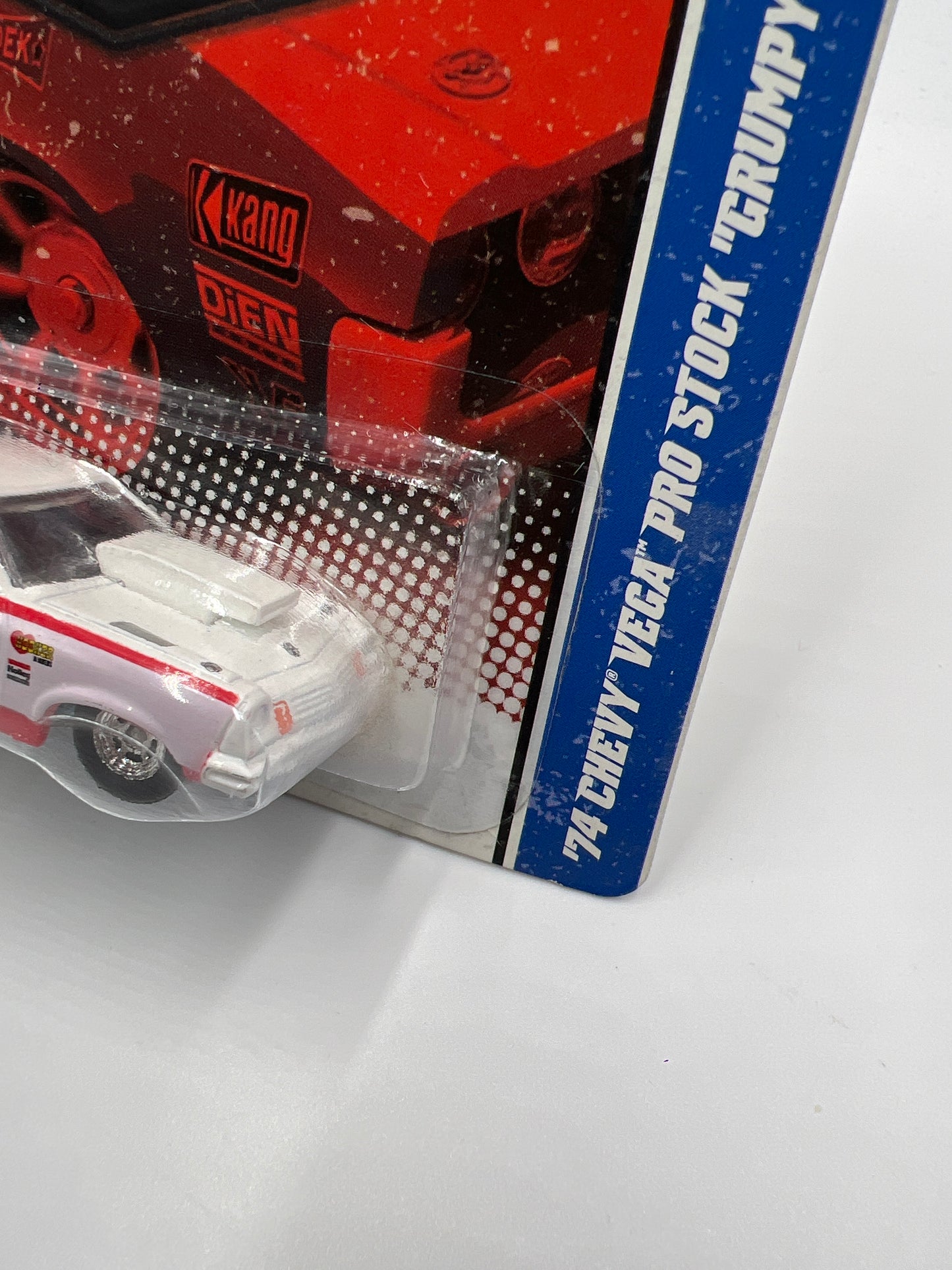 Hot Wheels Premium Vintage Racing #12 74 Chevy Vega Pro Stock Grumpys Toy White/Red W/Protector