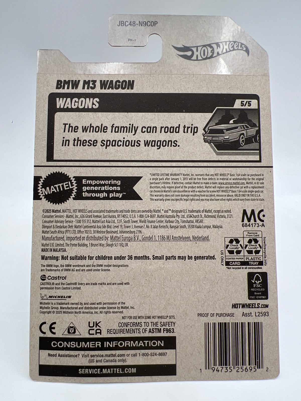 2025 Hot Wheels Factory Sealed Super Treasure Hunt & Mainline #245 BMW M3 Wagon Green W/Protector Cracked Blister