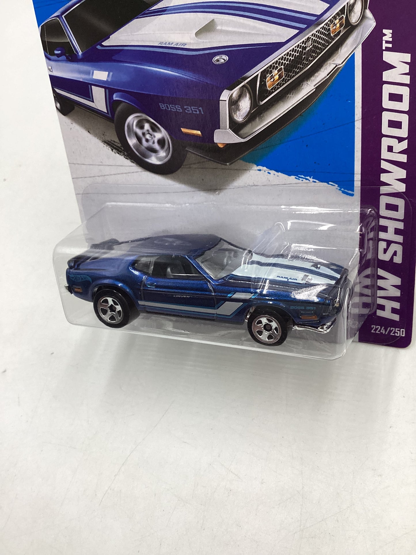 2013 Hot Wheels #224 71 Mustang Boss 351 Blue 30i