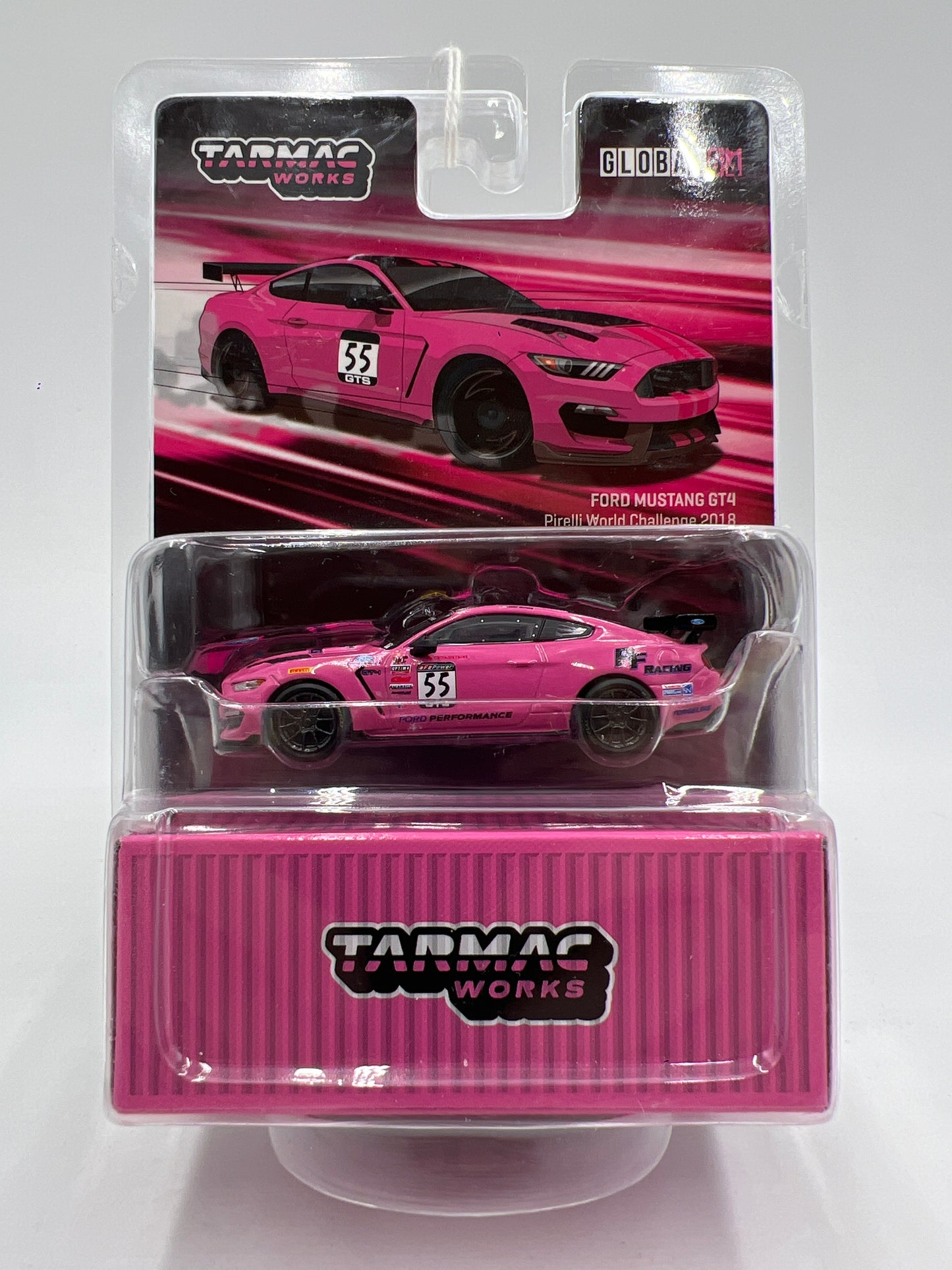 Tarmac Works x Global 64 Ford Mustang GT4 Pirelli World Challenge 2018 Pink VHTF