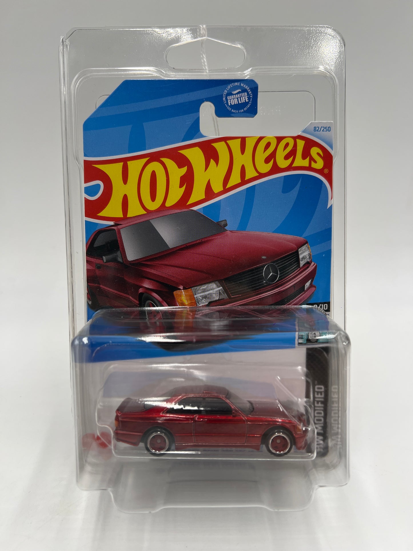 2024 Hot Wheels Super Treasure Hunt #82 89 Mercedes-Benz 560 SEC AMG Red W/Protector