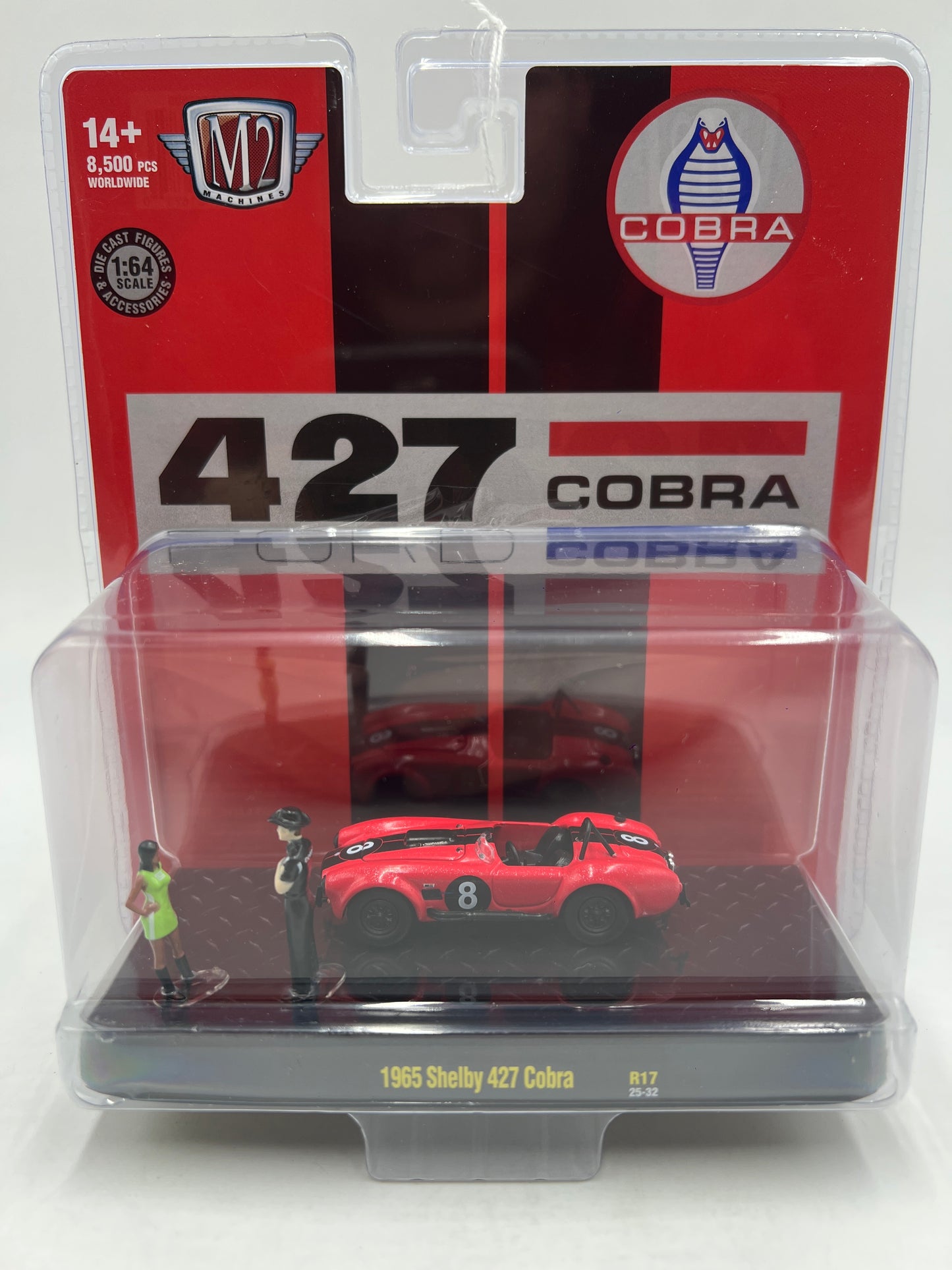 M2 Machines Diorama R17 1965 Shelby 427 Cobra Red 195E