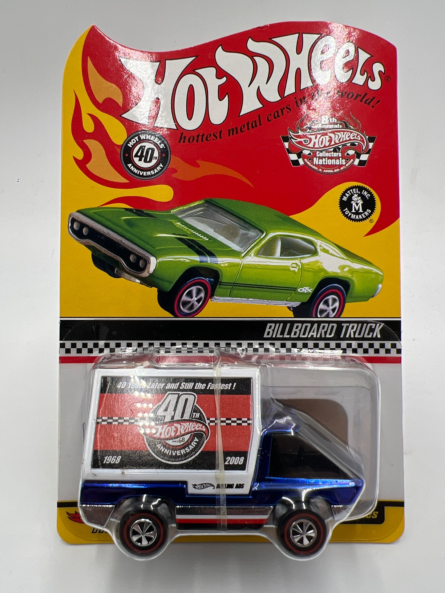 2008 Hot Wheels 8th Annual Collectors Nationals 2142/3000 Billboard Truck Blue W/Working Light & Protector