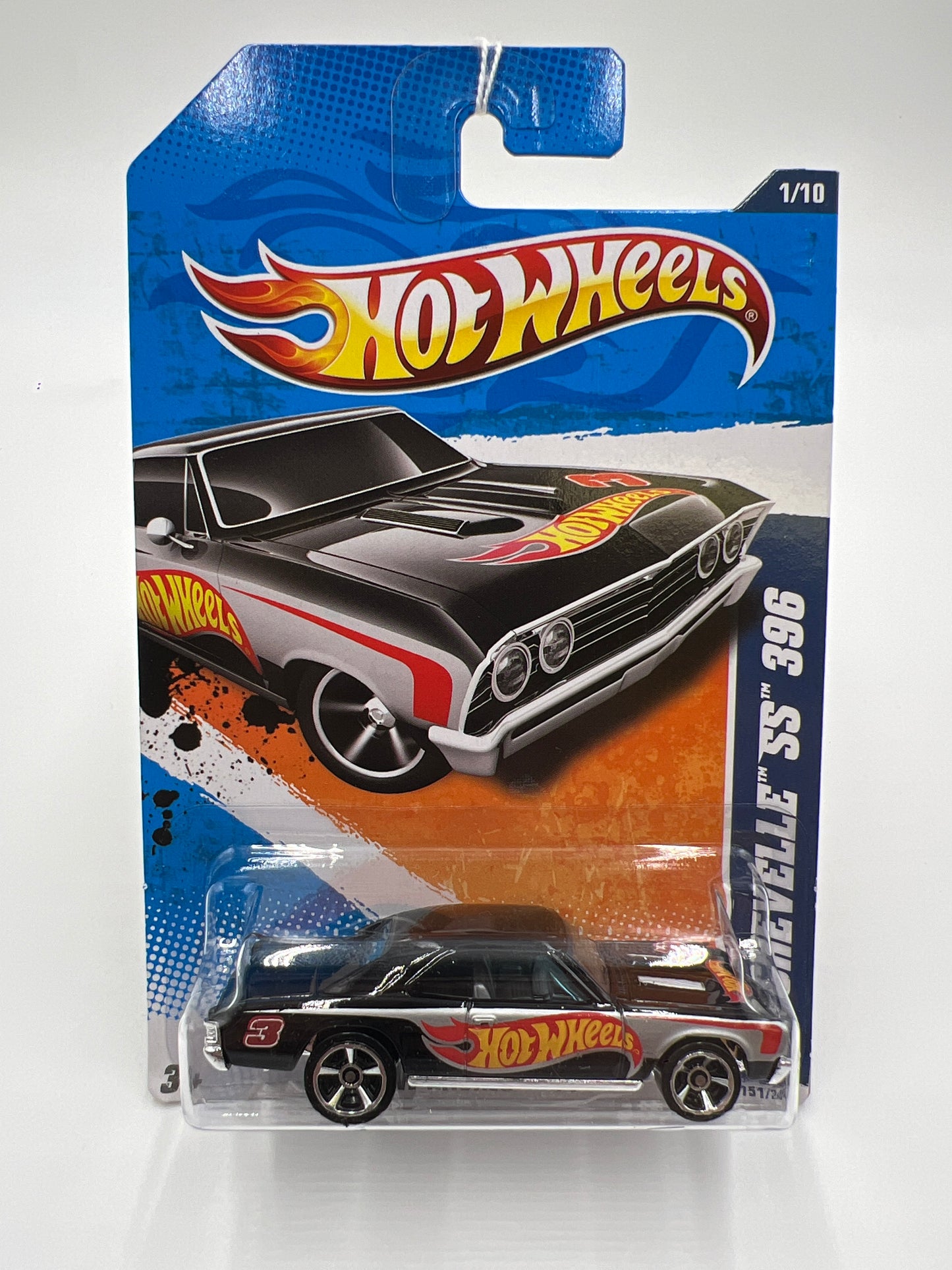 2011 Hot Wheels Racing #151 67 Chevelle SS 396 Black 17D