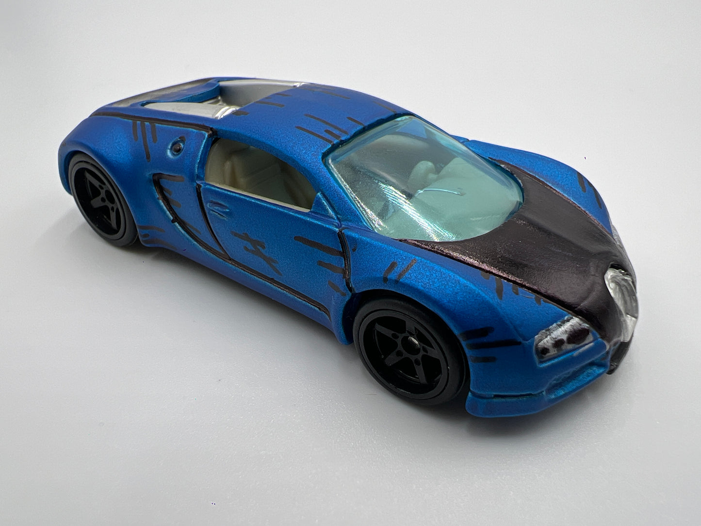 Hot Wheels Bugatti Veyron Satin Blue Loose CUSTOM