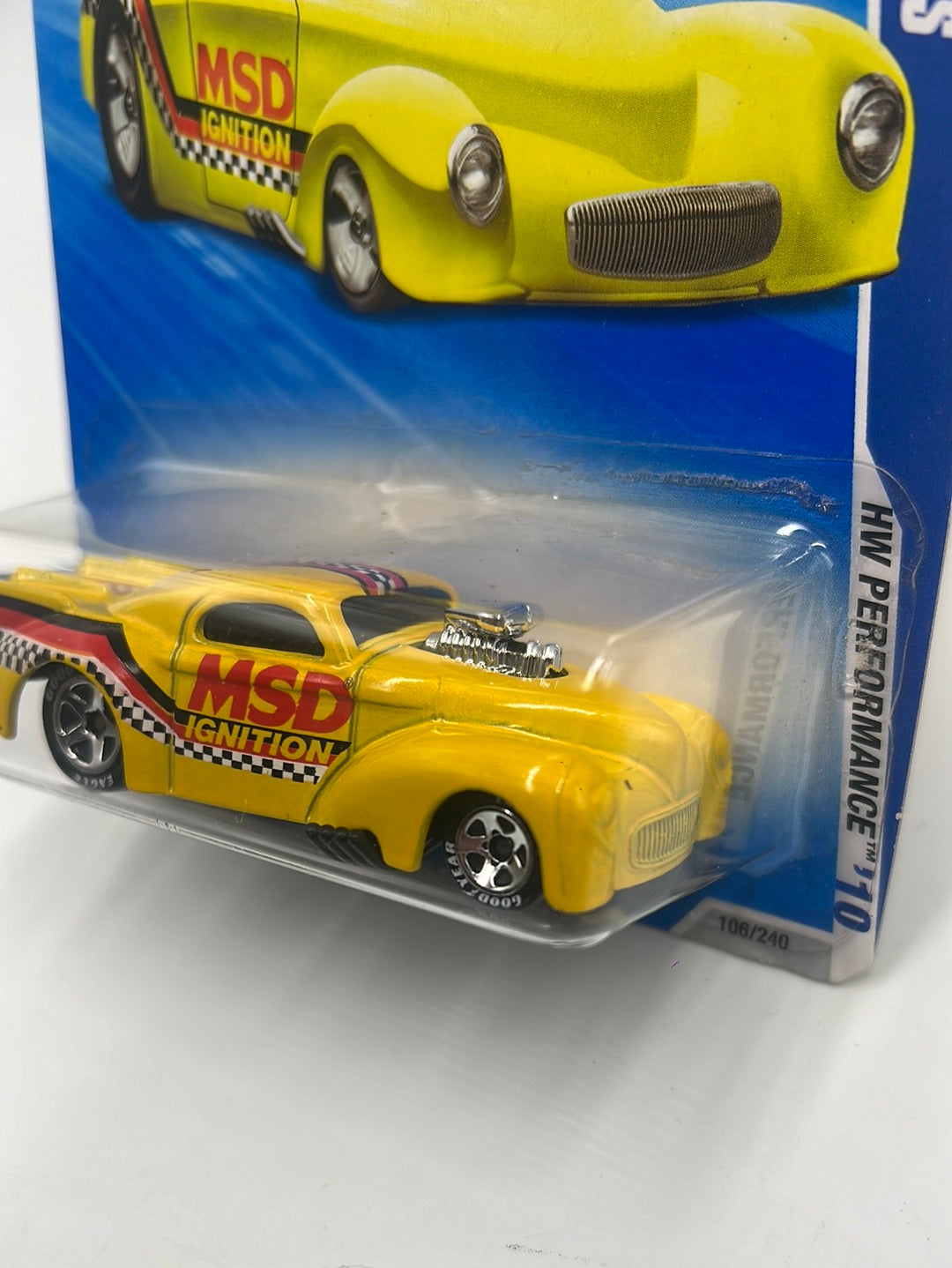 2010 Hot Wheels Performance ‘41 Willys Yellow Walmart Exclusive 106/240 236E