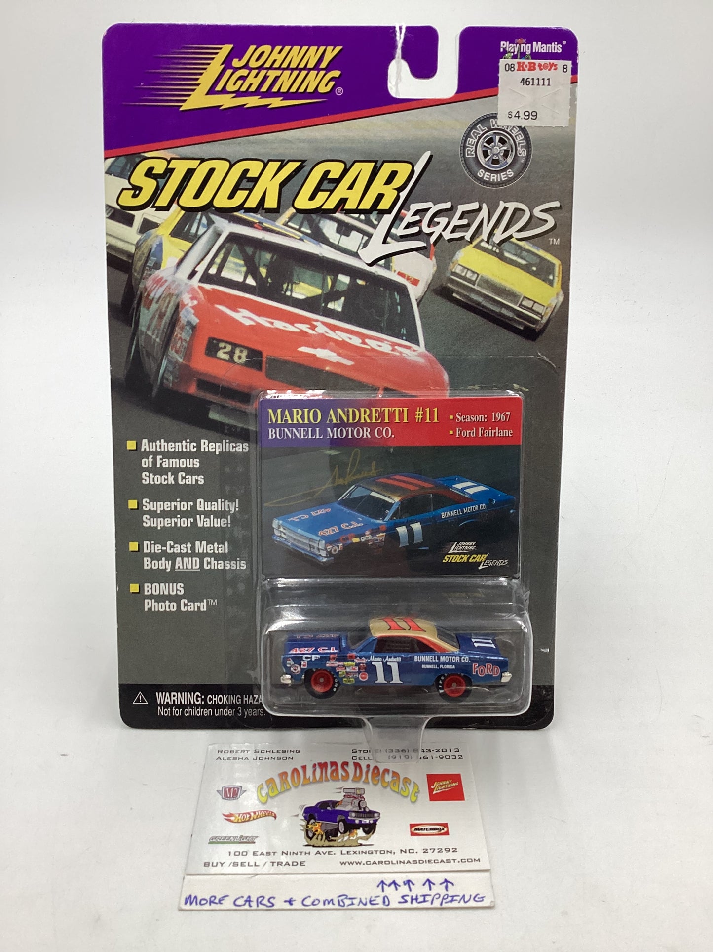 Johnny lightning Stock Car Legends #11 Mario Andretti 1967 Ford Fairlane 186B