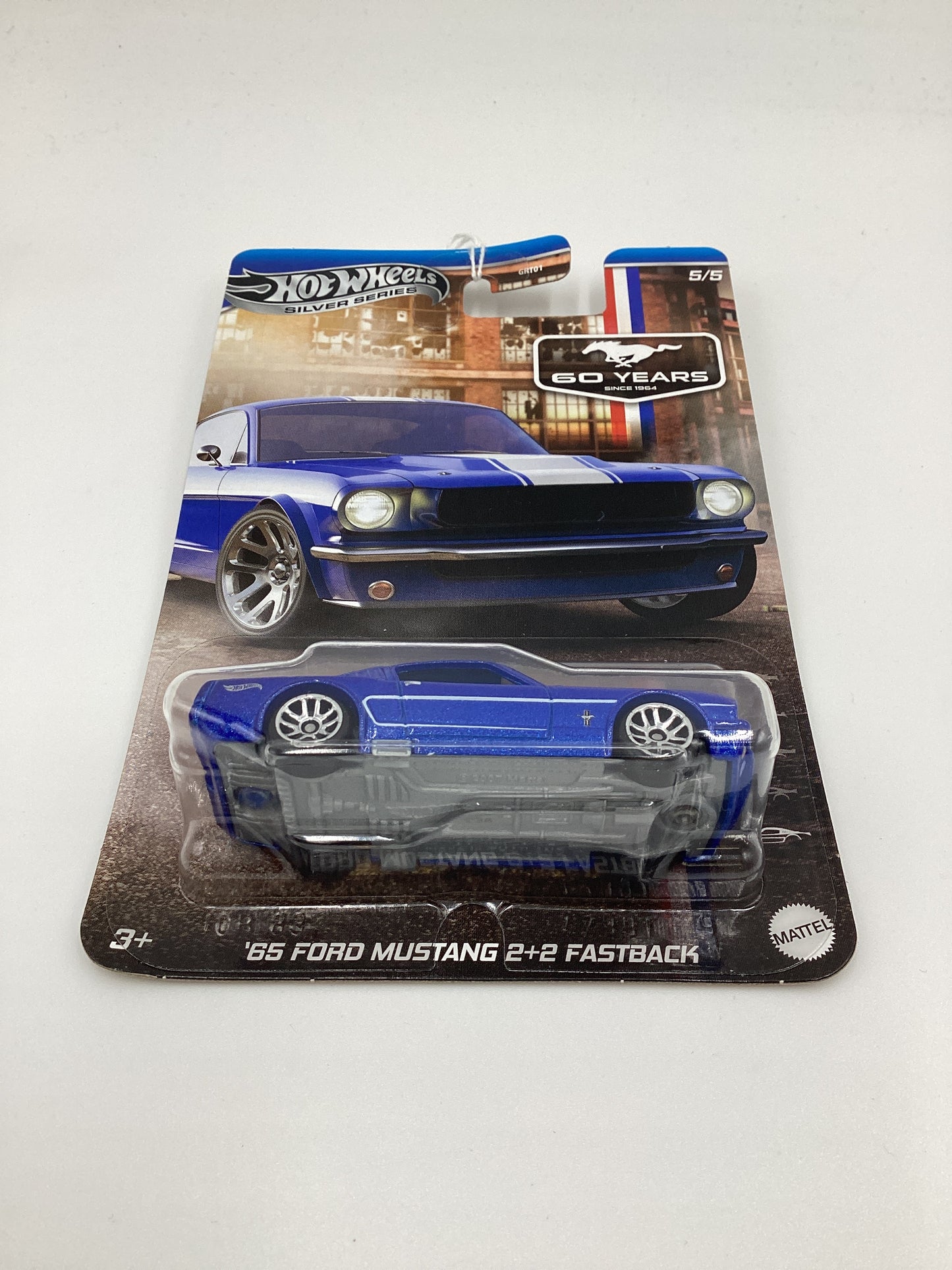2024 Hot Wheels Silver Series 60 Years Mustang #5 65 Ford Mustang 2+2 Fastback Blue 151E