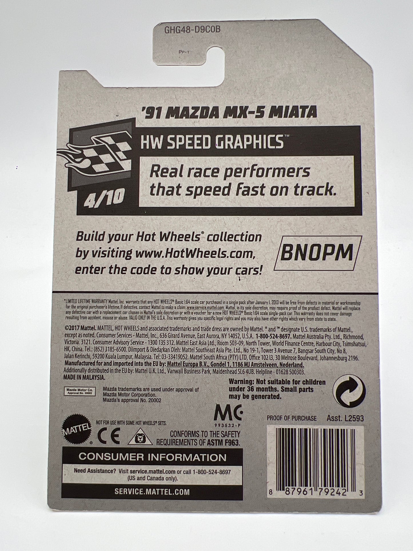 2019 Hot Wheels GameStop Exclusive 91 Mazda MX-5 Miata Green W/Protector