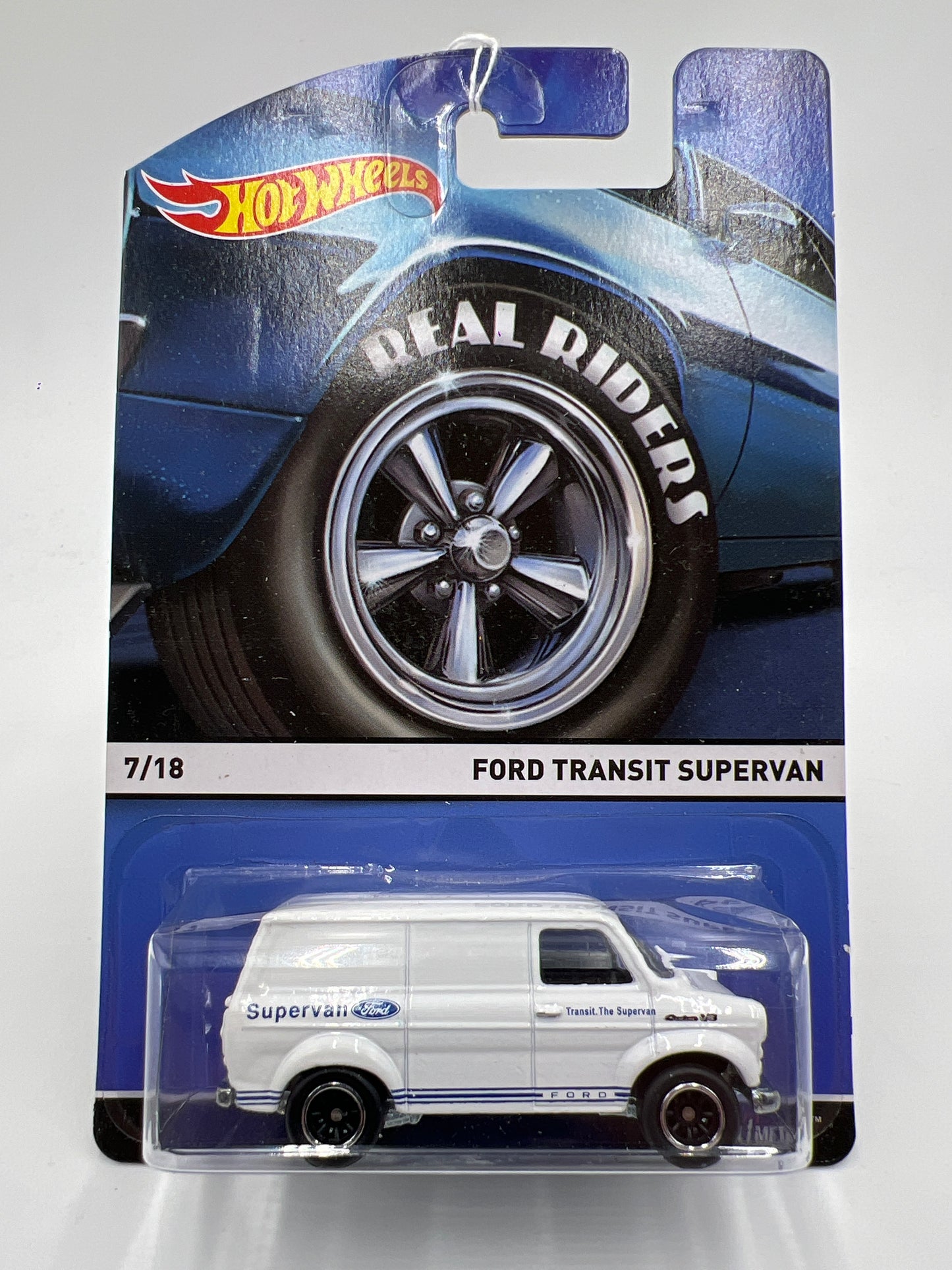 Hot Wheels Premium Heritage Real Riders #7 Ford Transit Supervan White SR