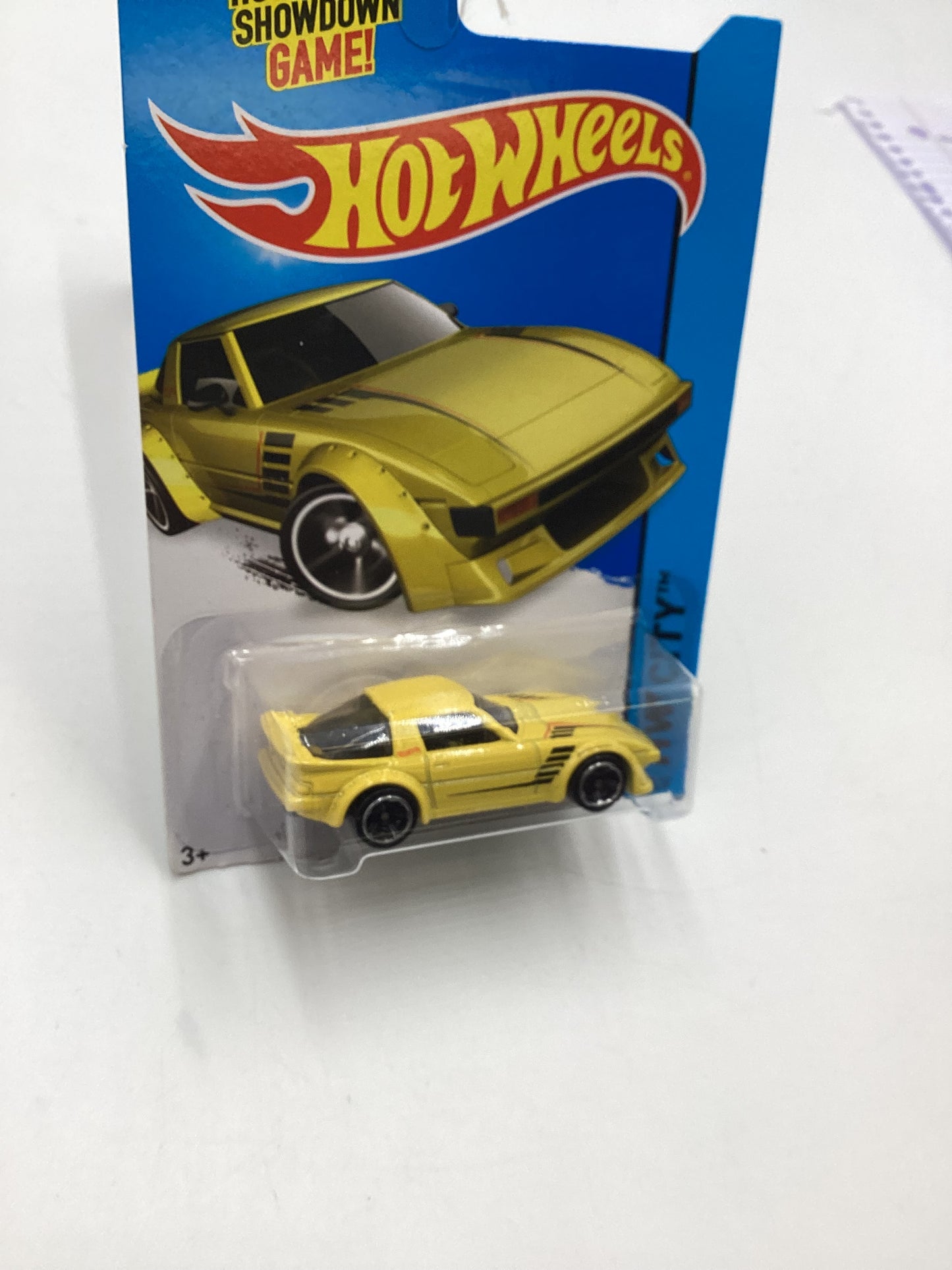2014 Hot Wheels HW City #21 Mazda RX-7 Yellow 88E
