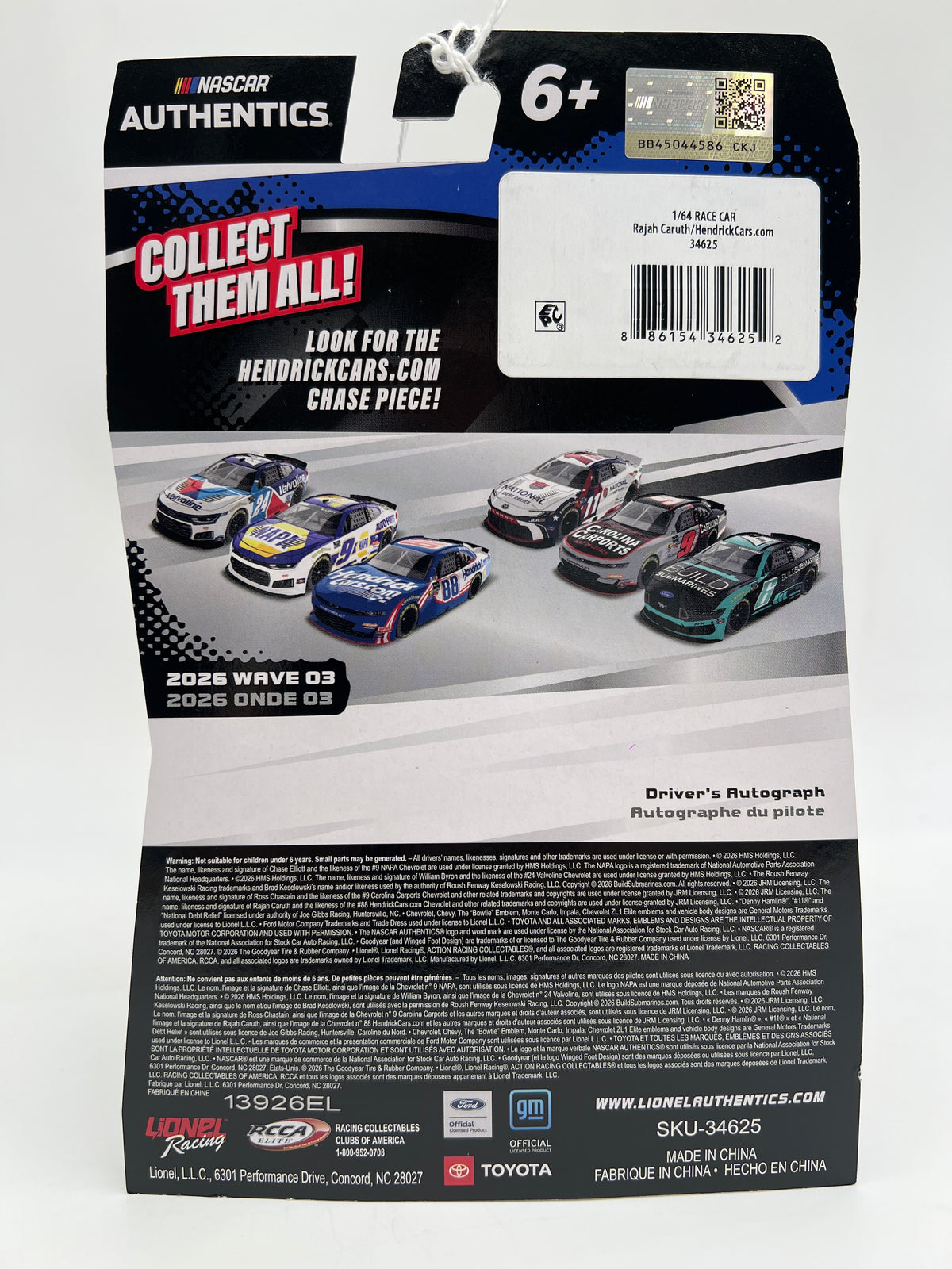 2026 Nascar Authentics Wave 3 Liquid Color CHASE Rajah Caruth #88 Hendrick Cars