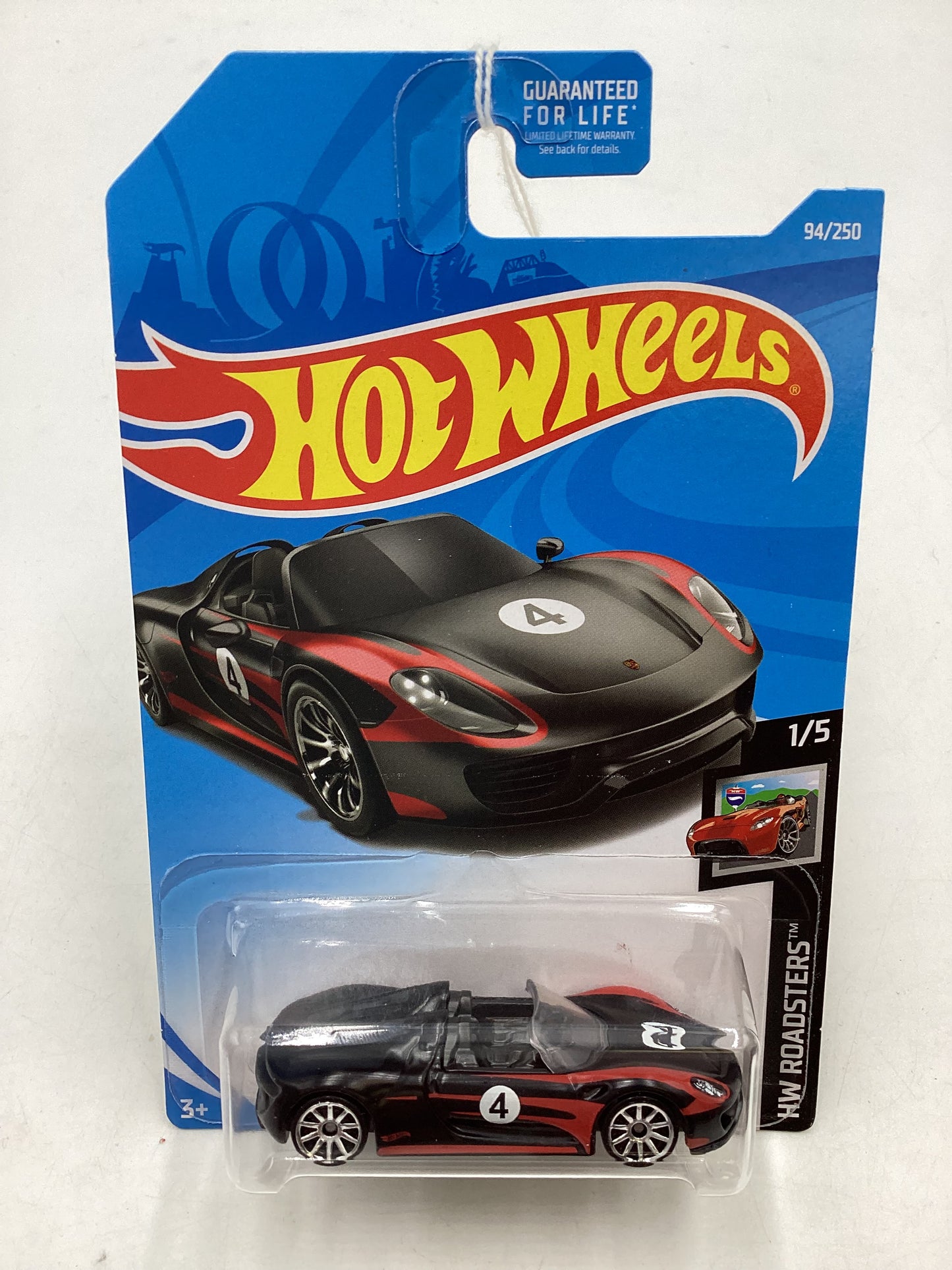 2019 Hot wheels #94 Porsche 918 Spyder Black 99B