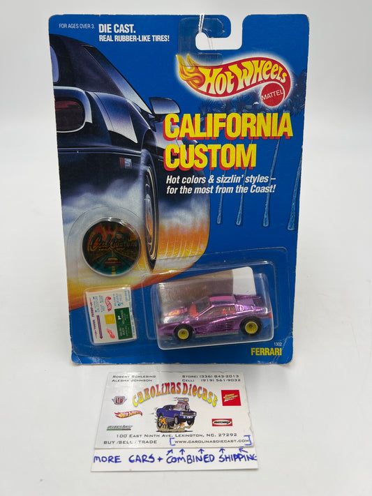 1989 Hot Wheels California Custom 1302 Ferrari Testarossa Purple