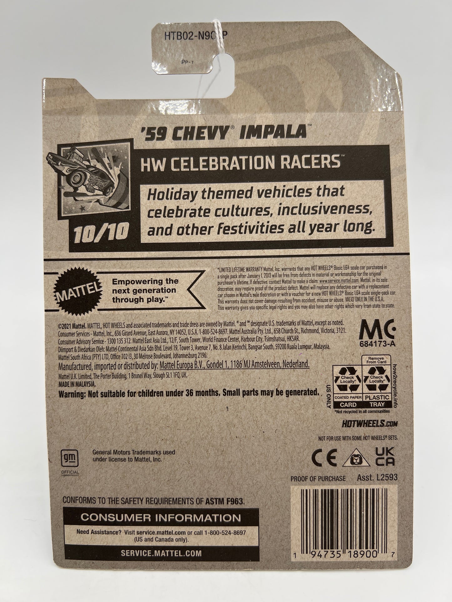 2024 Hot Wheels Treasure Hunt #230 59 Chevy Impala Black/White 275F