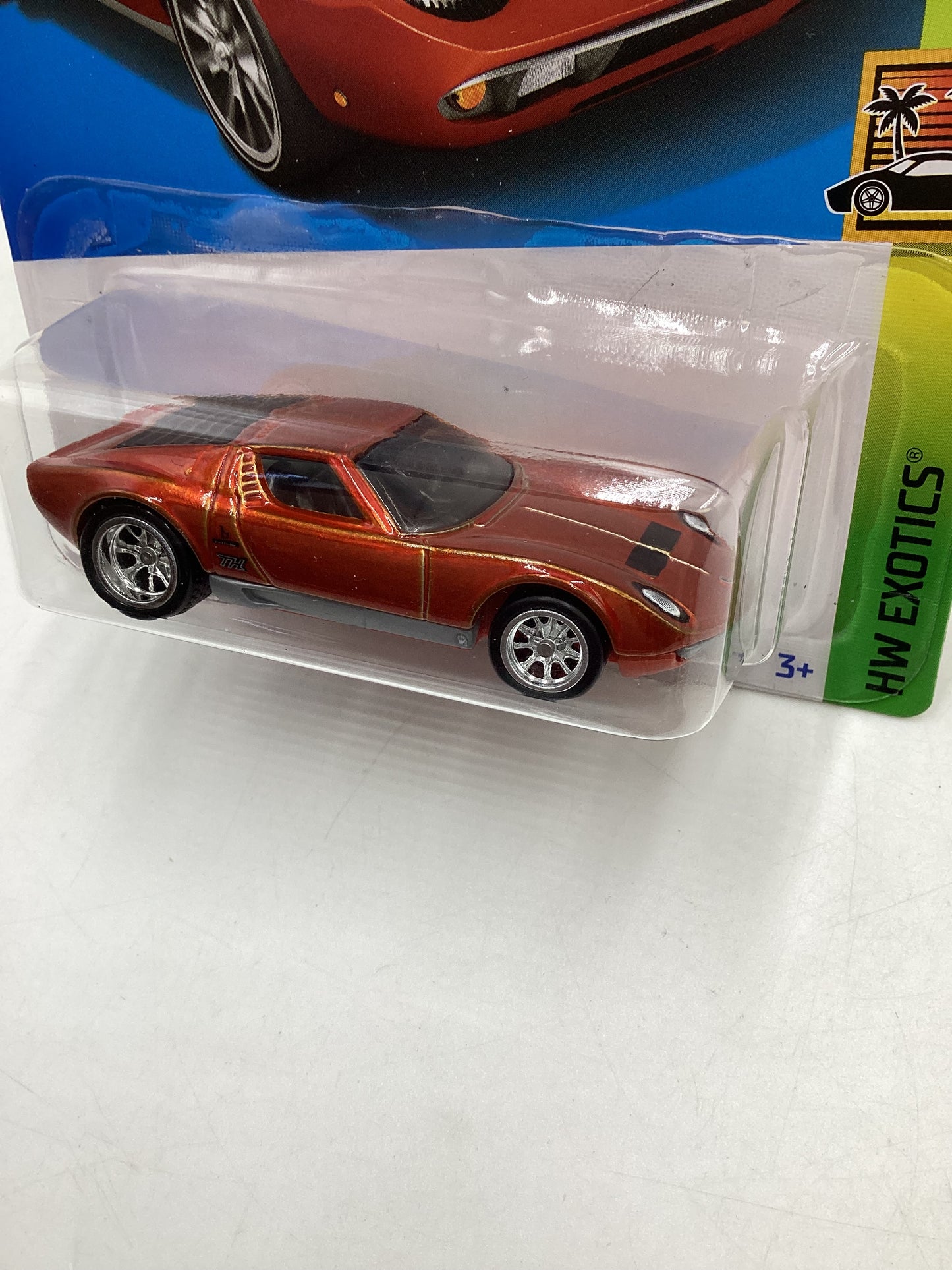 2022 Hot wheels Super treasure hunt 71 Lamborghini Miura SV Orange W/ Protector