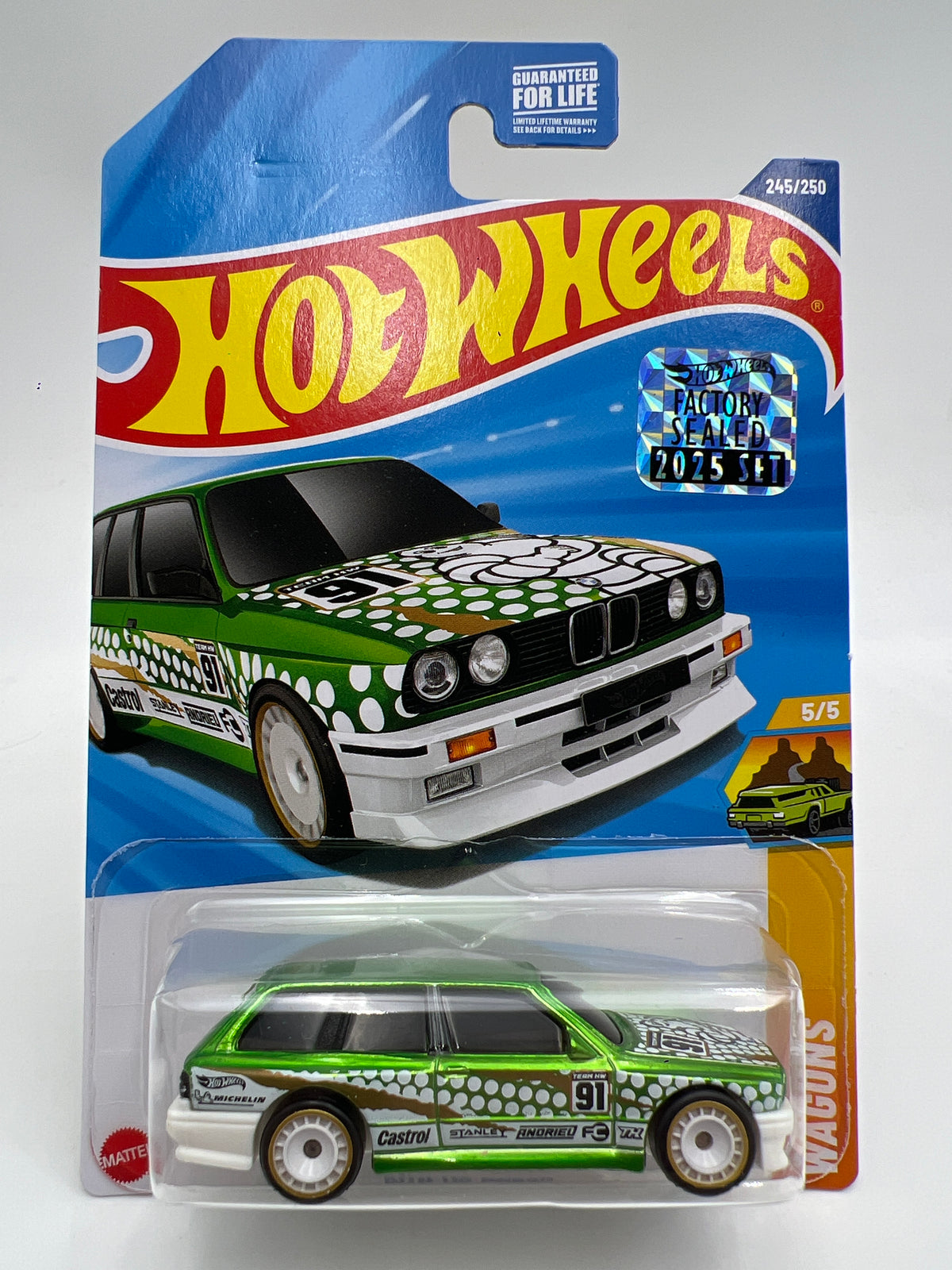 2025 Hot Wheels Factory Sealed Super Treasure Hunt & Mainline #245 BMW M3 Wagon Green W/Protector Cracked Blister