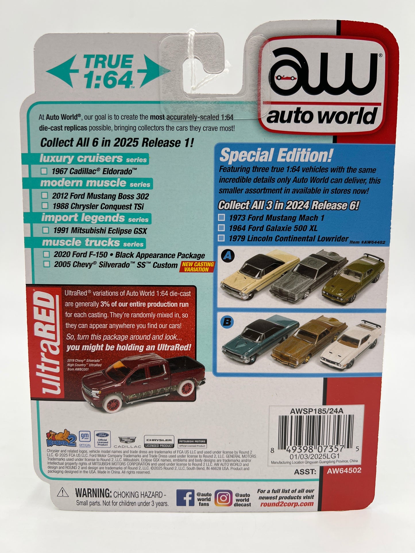 2025 Auto World Luxury Cruisers Release 1 Version A 1967 Cadillac Eldorado Black 182F