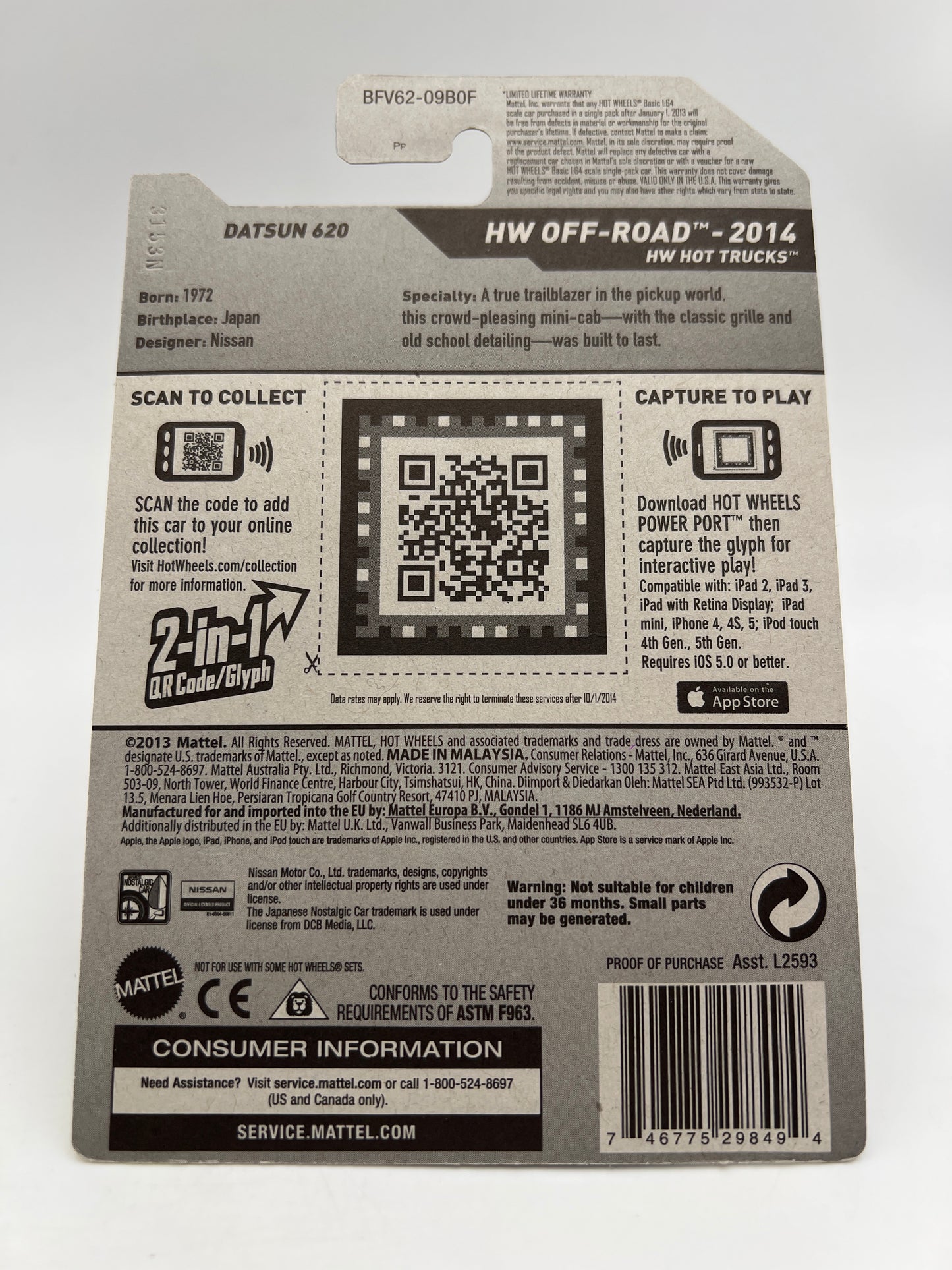 2014 Hot Wheels Kmart Exclusive Off-Road #139 Datsun 620 Blue W/Protector