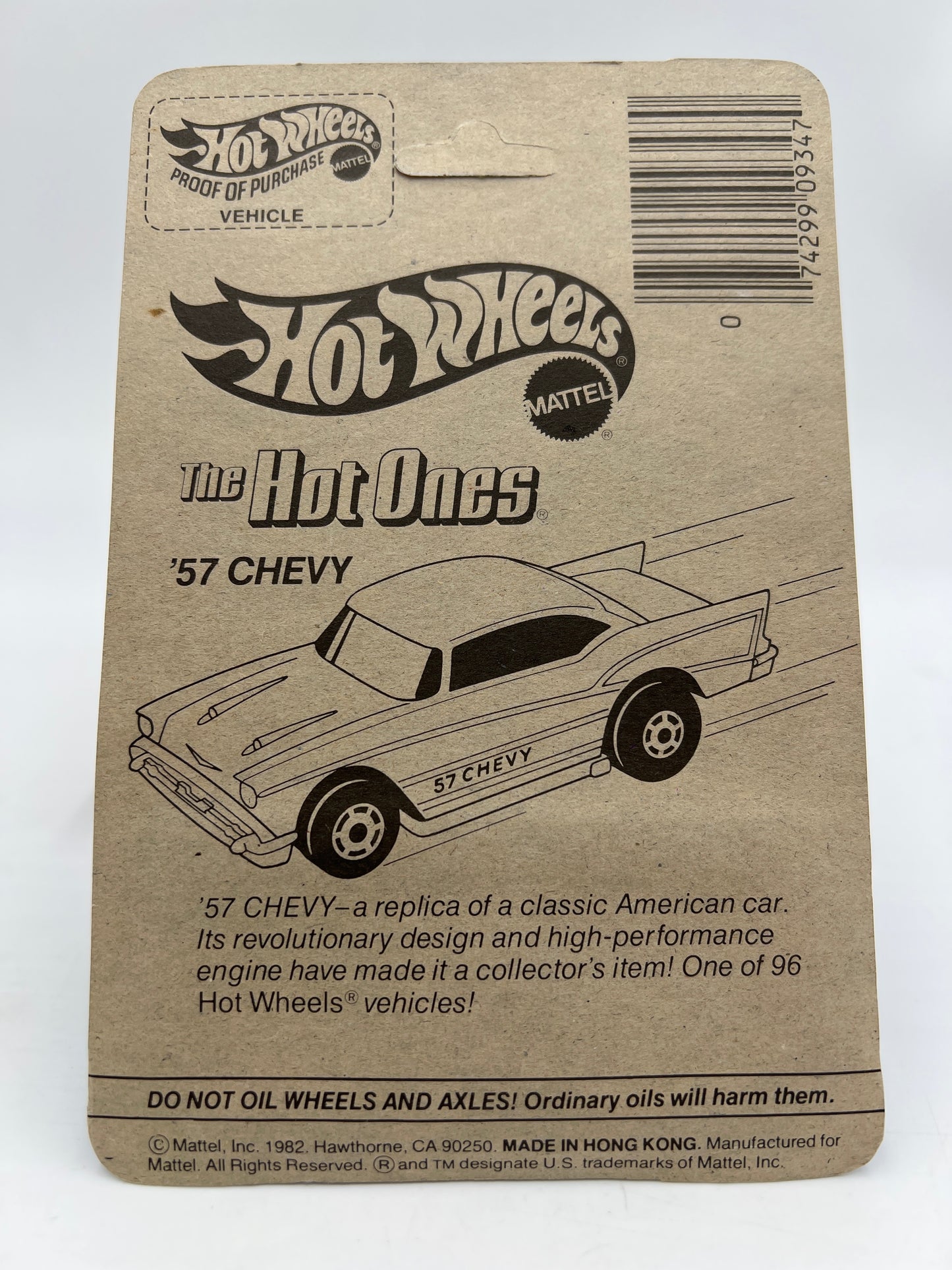Hot Wheels Original 1982 #2013 57 T-Bird Red Unpunched W/Protector Blister Not Perfect