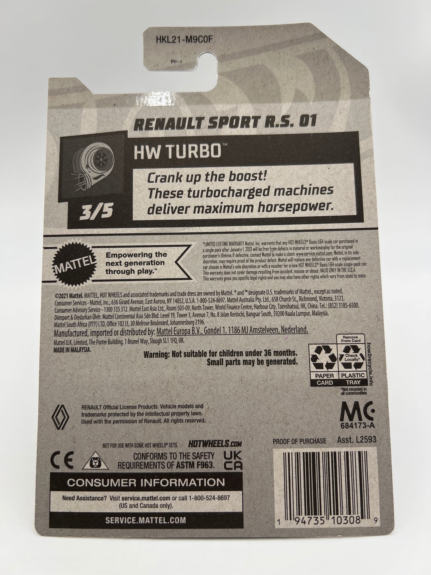 2023 Hot Wheels Super Treasure Hunt #134 Renault Sport R.S. 01 Red W/Protector