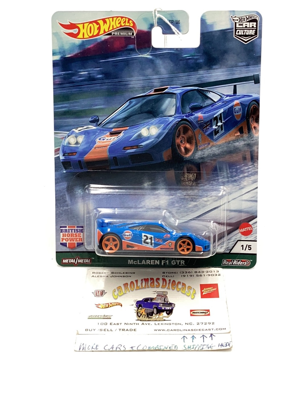 Hot wheels British Horse Power 1/5 Gulf McLaren F1 GTR