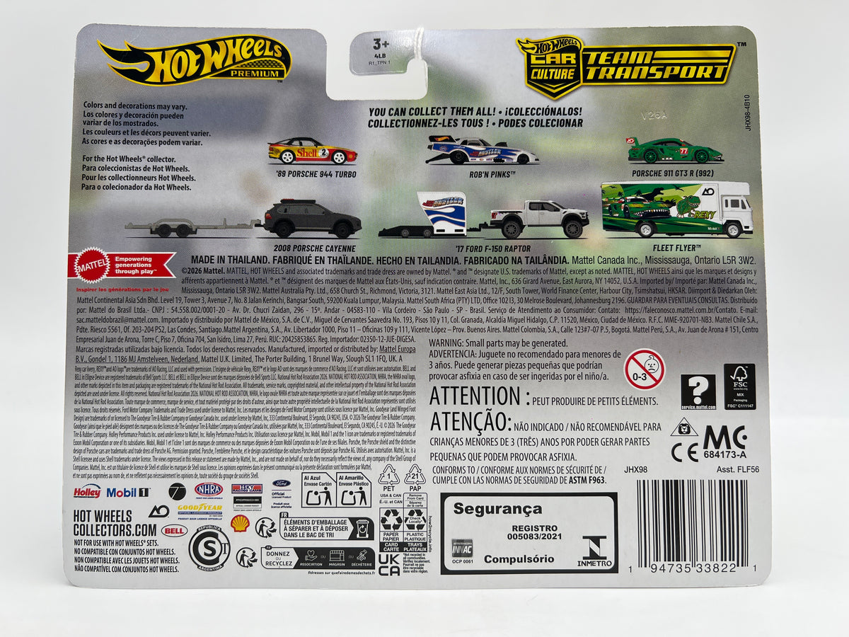2026 Hot Wheels Team Transport #97 AO Racing Rexy Porsche 911 GT3 R 992 & Fleet Flyer