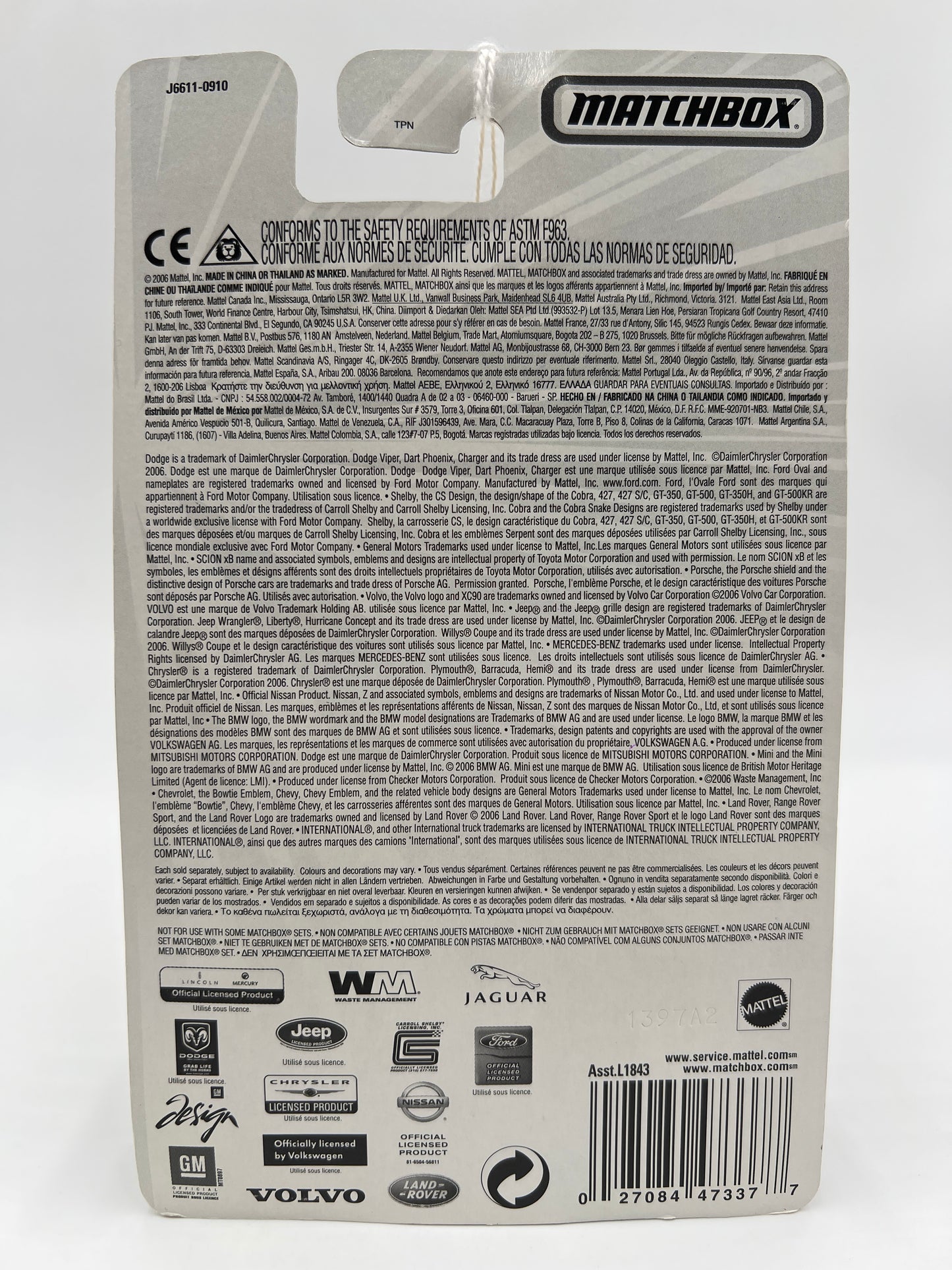 Matchbox Streakers #62 1968 Mercury Cougar Silver 168L